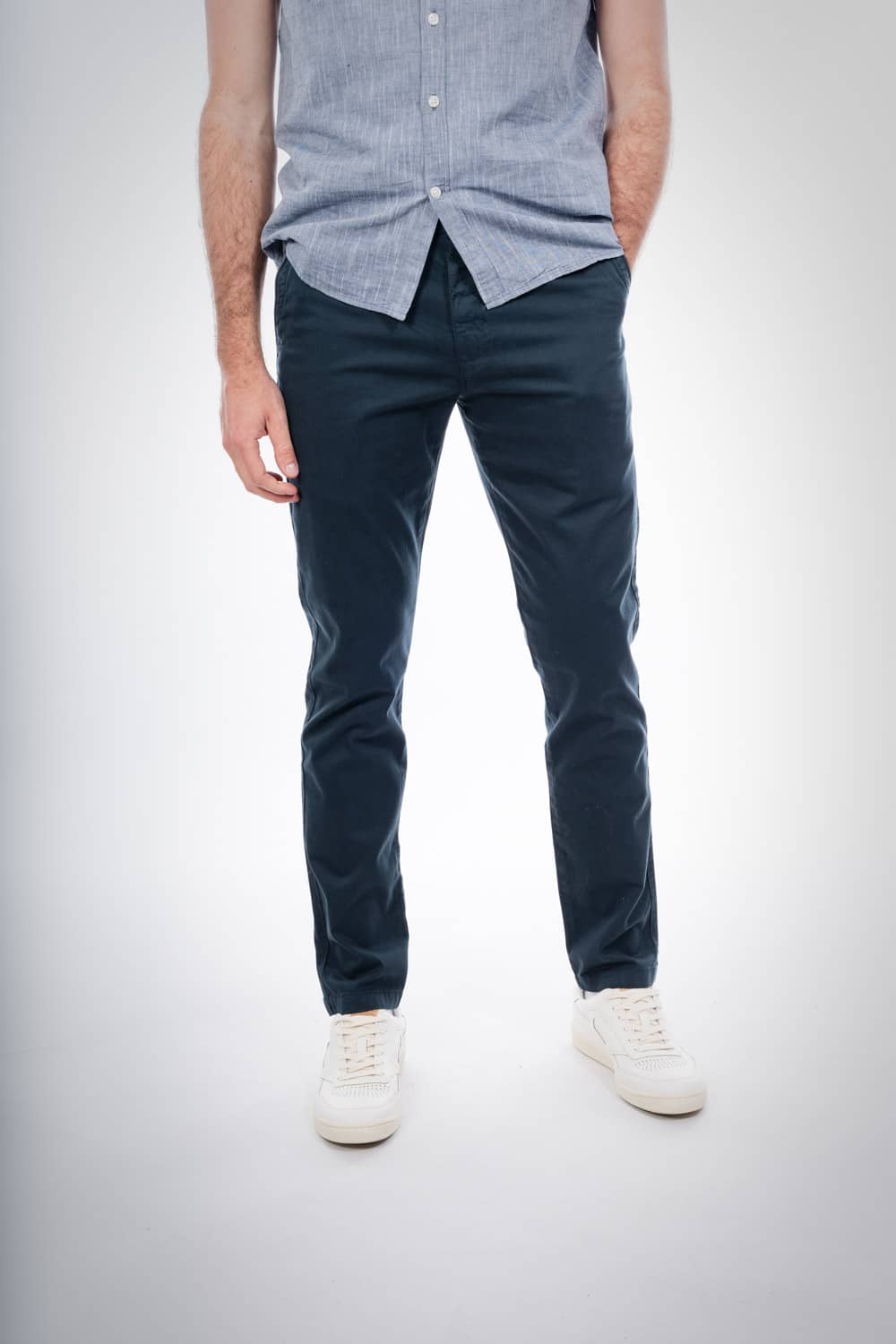Chino slim bleu nuit en coton bio - Joe total eclipse