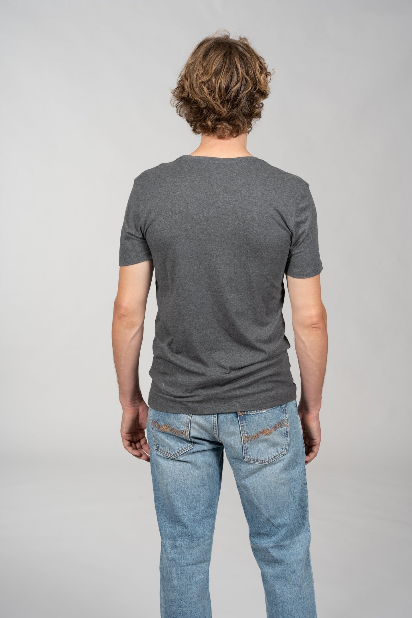 T-shirt gris en coton bio - dark grey melange