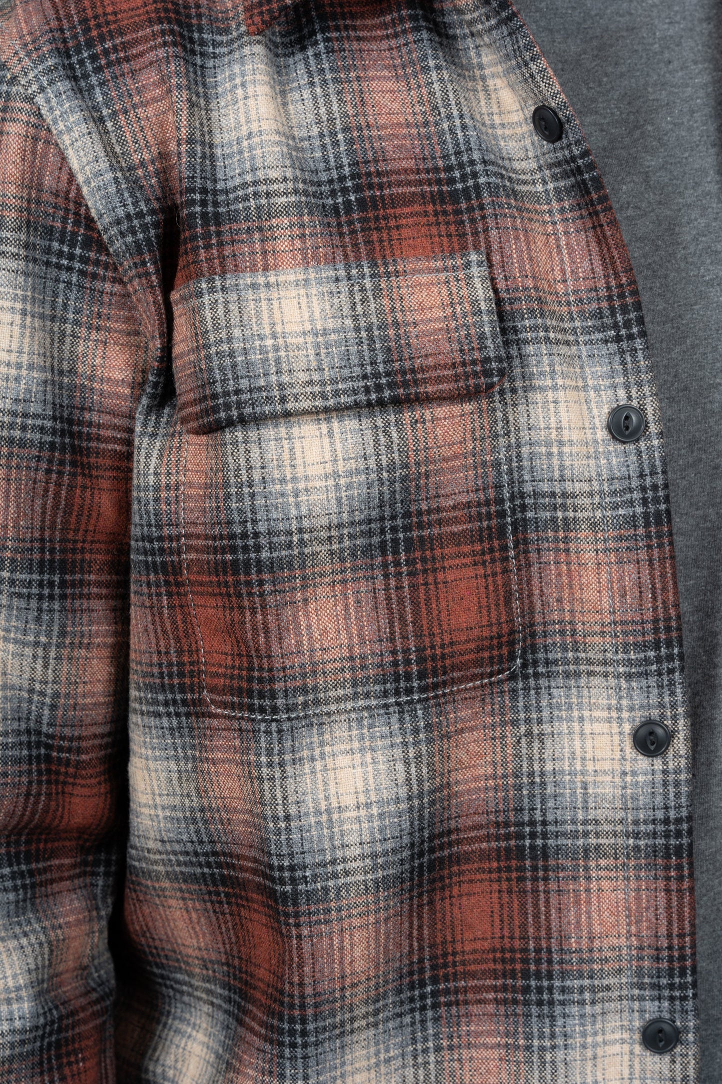 Chemise à carreaux en laine recyclée - Sten Shadow Check Wool poppy red