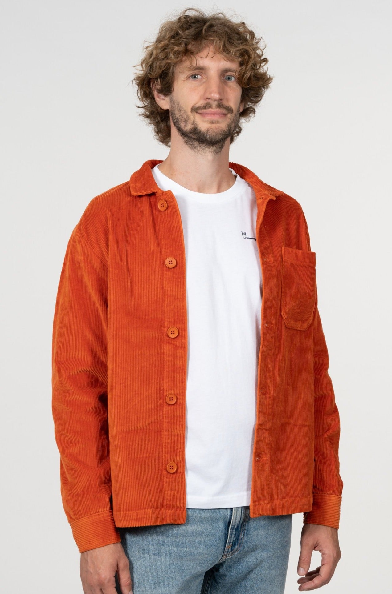 Veste orange en velours de coton bio - Pine Rust