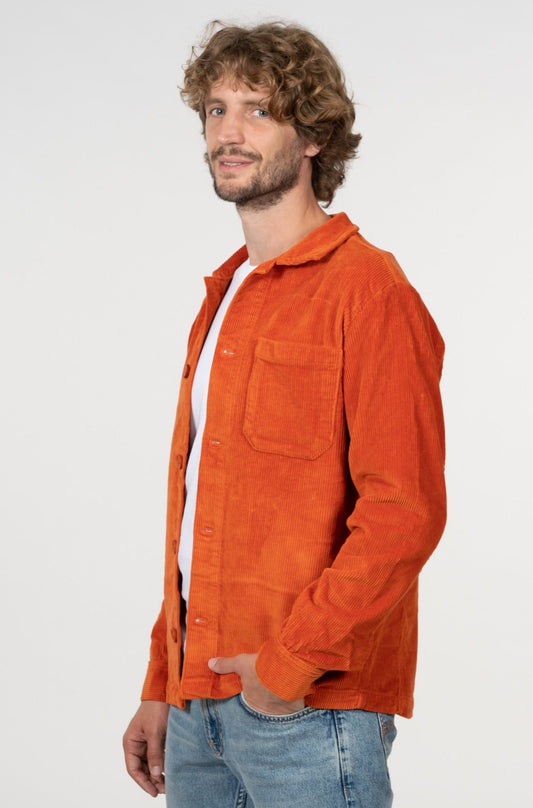 Veste orange en velours de coton bio - Pine Rust