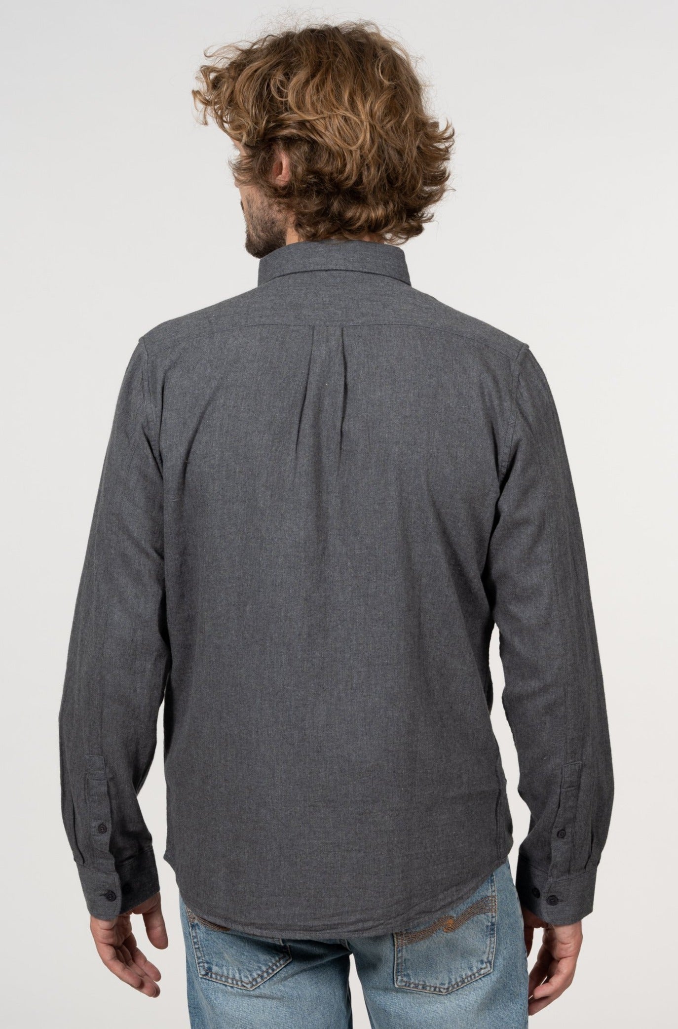 Chemise flanelle gris en coton bio - elder Dark Grey Melange