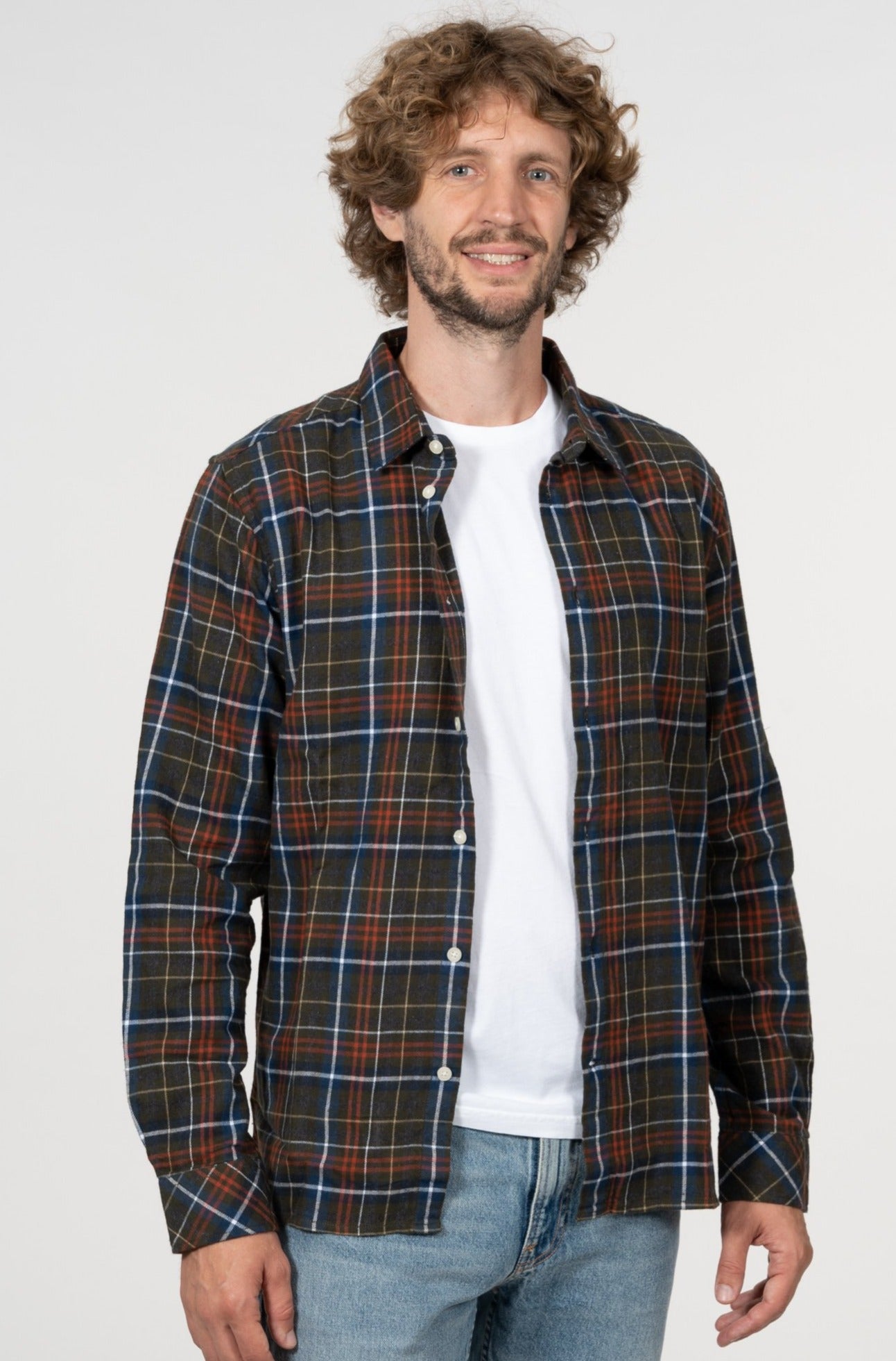 Chemise en flanelle à carreaux en coton bio - Larch Forrest Night