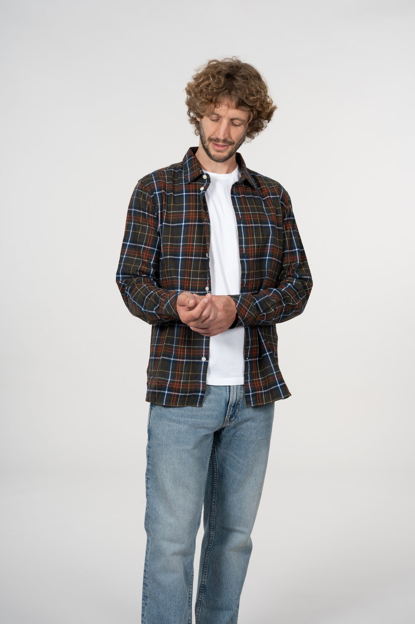 Chemise en flanelle à carreaux en coton bio - Larch Forrest Night