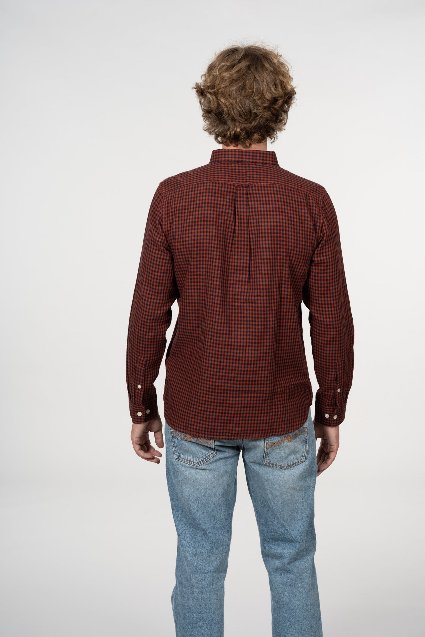 Chemise à carreaux rouge en coton bio - Larch arabian spice