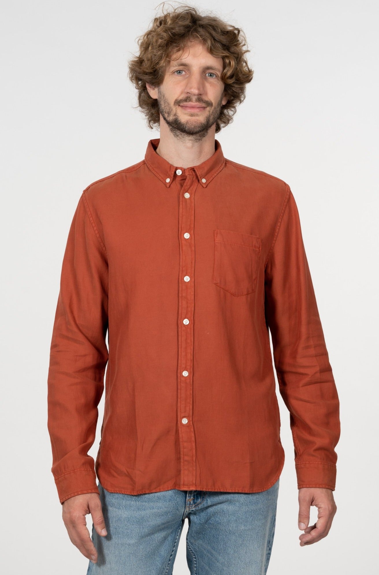 Chemise rouille en tencel et coton bio - LARCH Arabian Spice