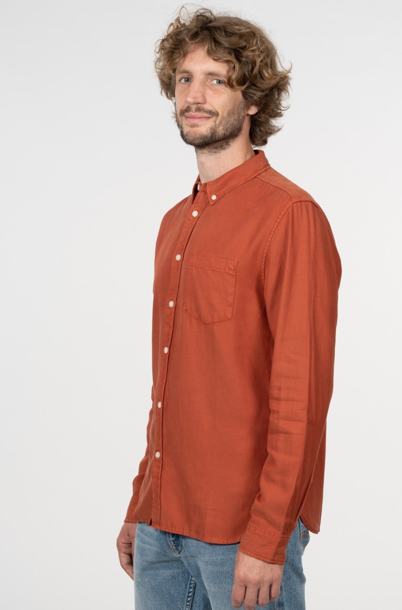 Chemise rouille en tencel et coton bio - LARCH Arabian Spice