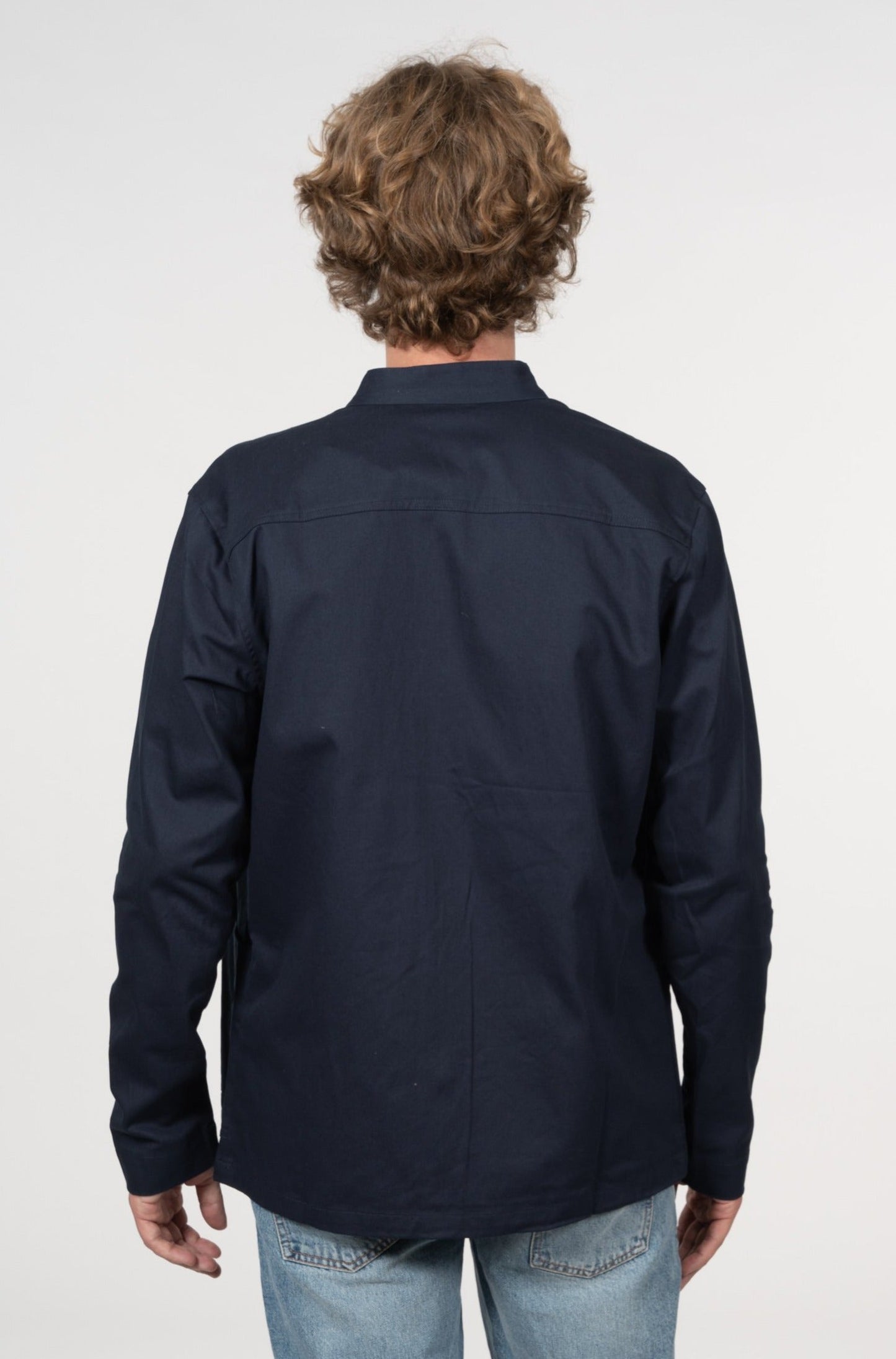 Surchemise marine en twill de coton bio - Pine Total Eclipse