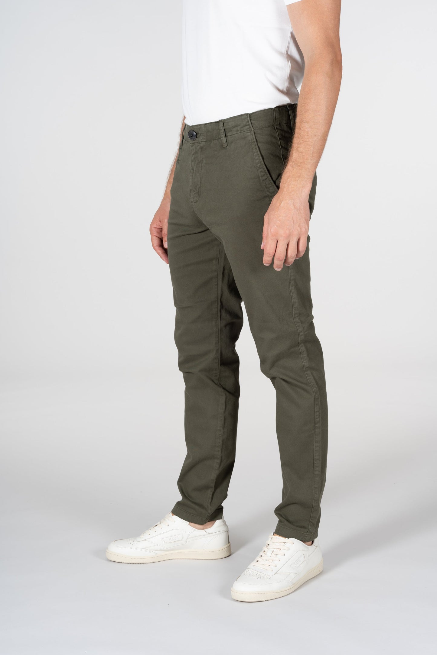 Chino slim vert en coton bio - JOE Forest Night