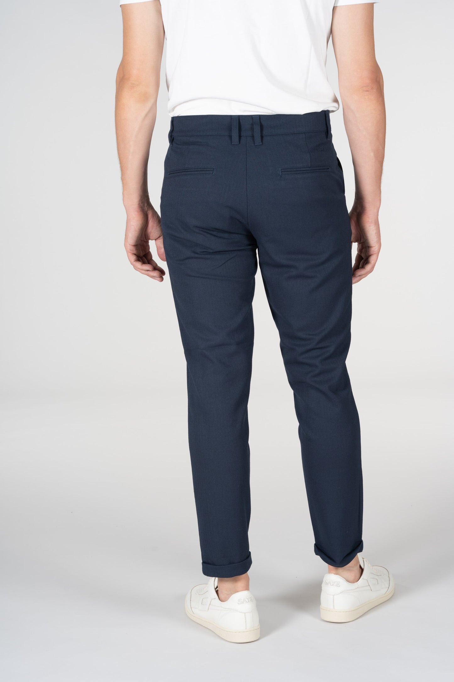 Chino slim bleu nuit motifs à chevron en matière recyclée - Joe Total Eclipse
