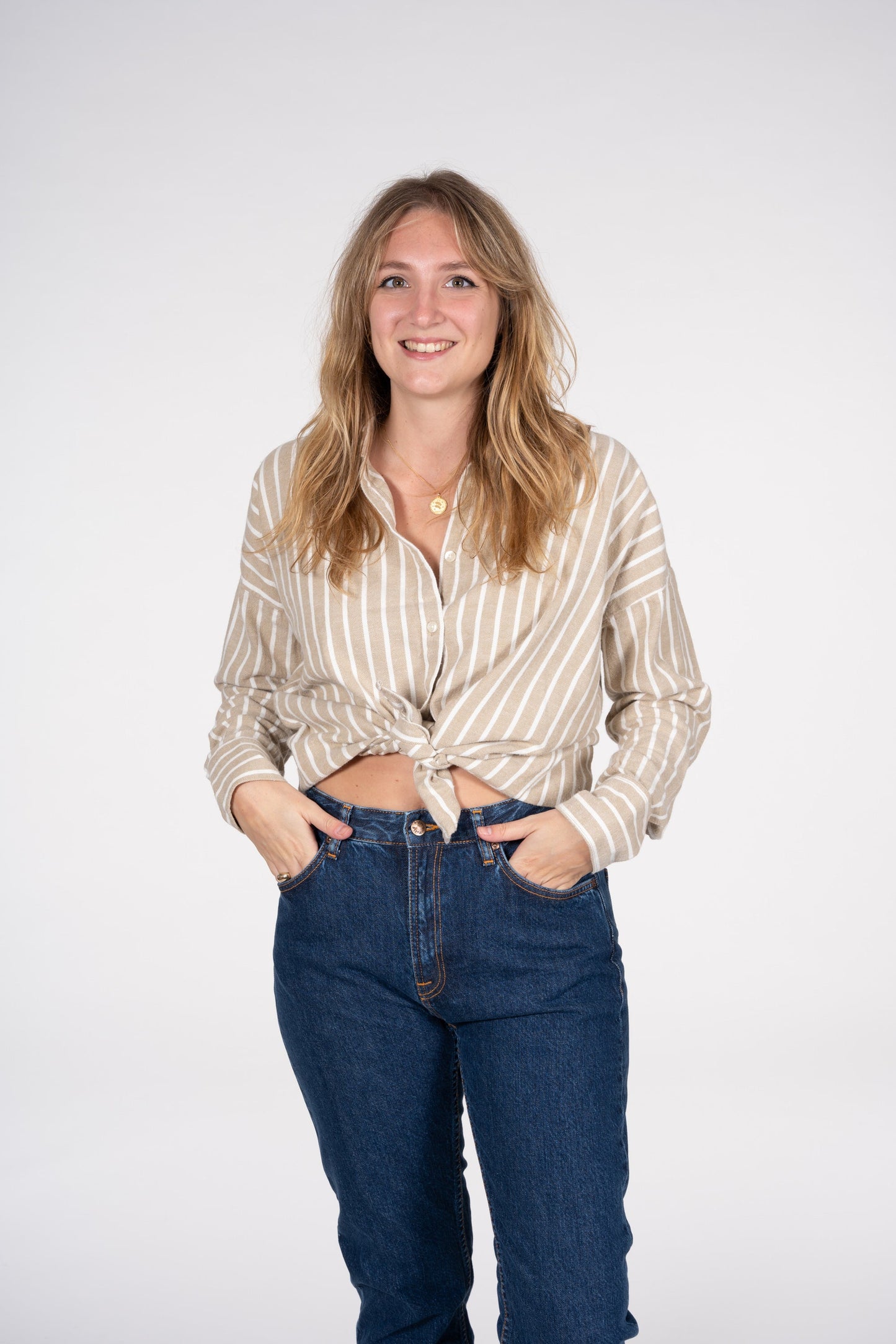 Chemise rayée bicolore en flanelle de coton bio - JUNIPER