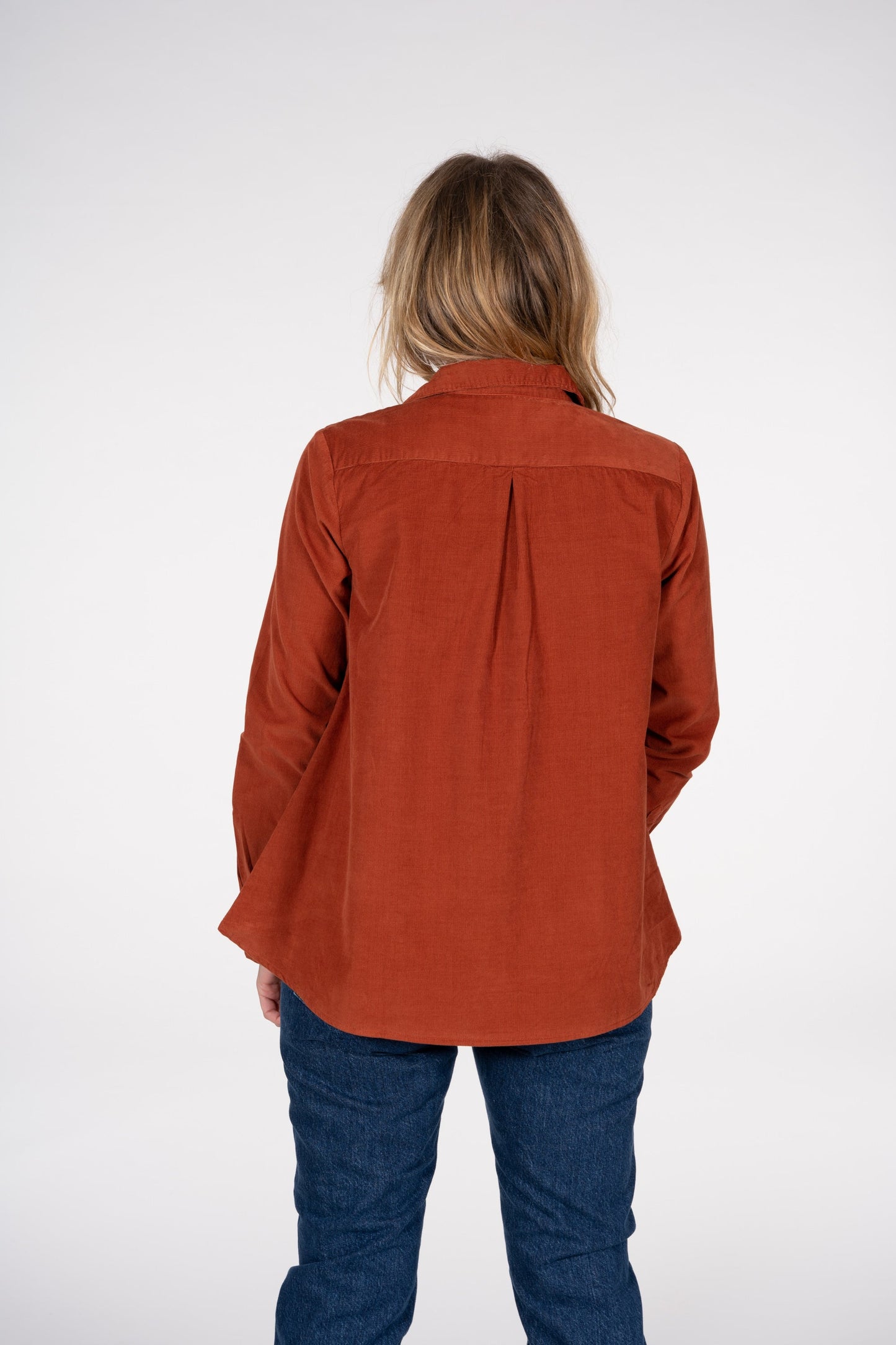 Chemise rouille velours fin en coton bio - JACINTA