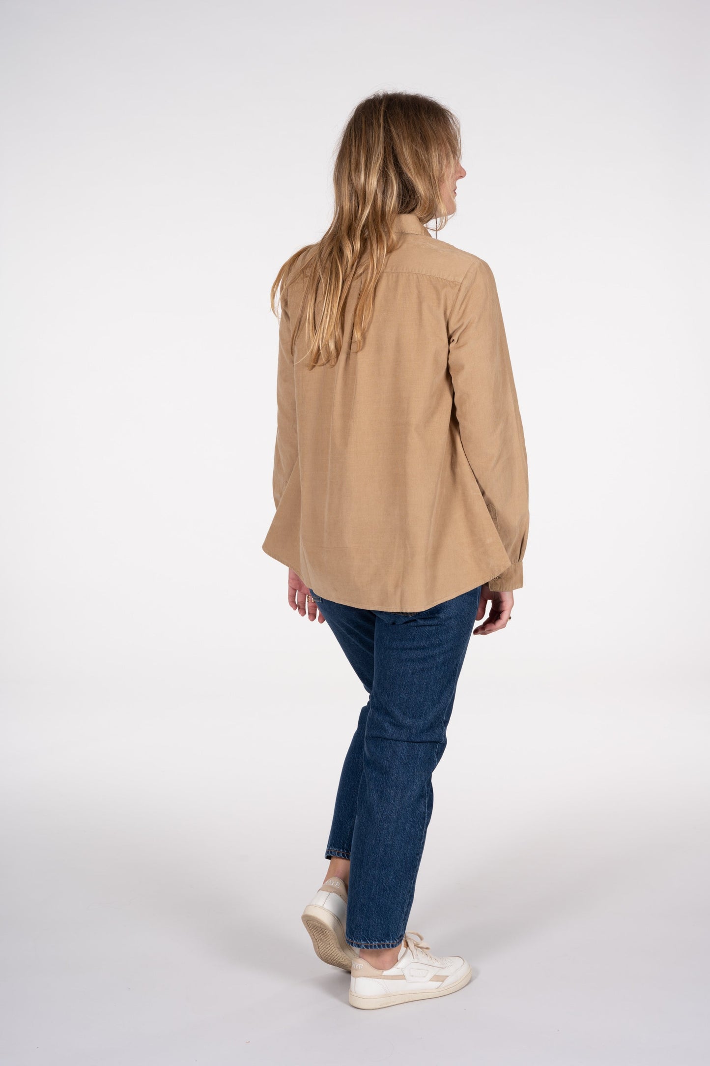 Chemise beige velours fin en coton bio - JACINTA