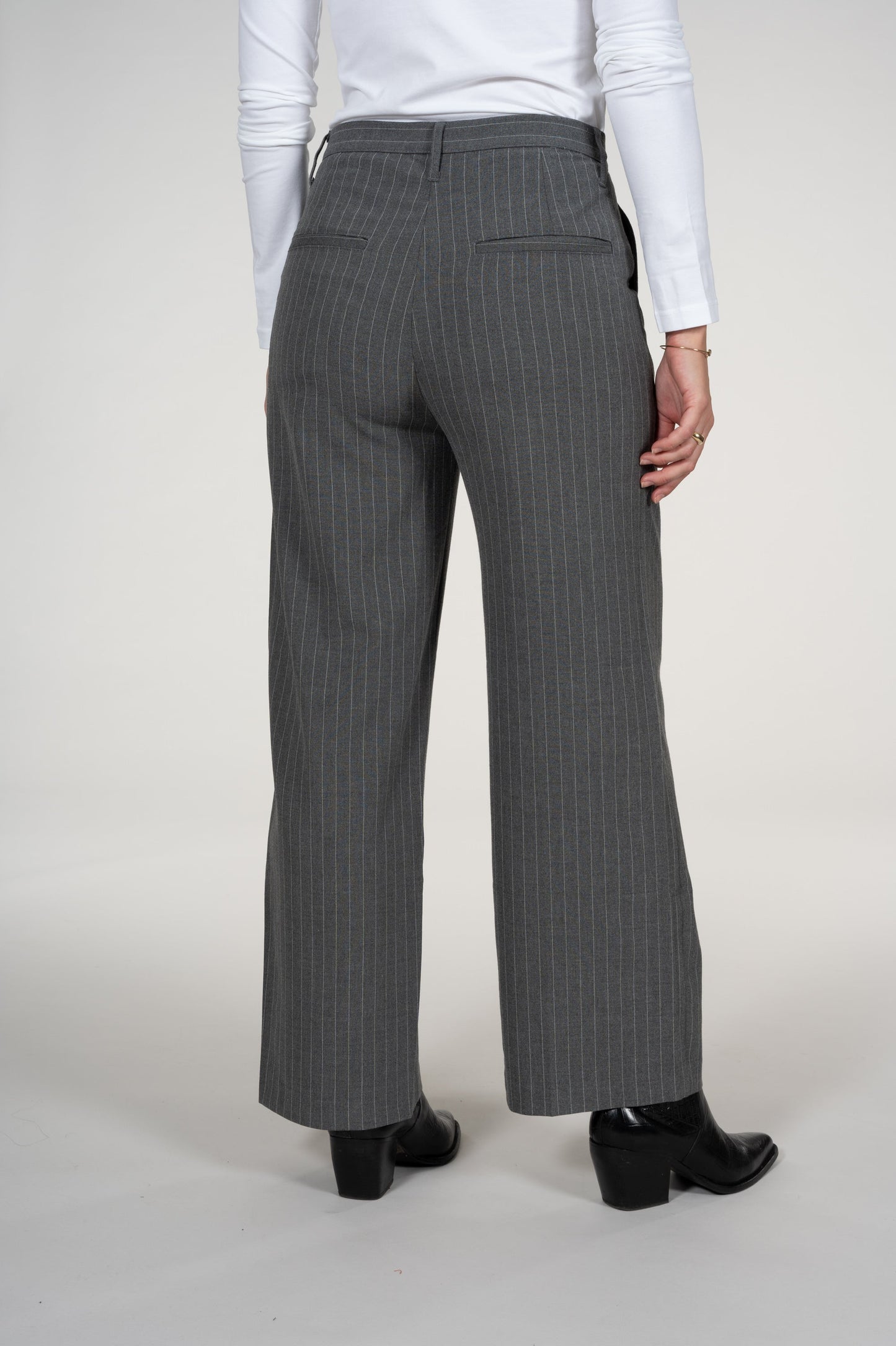 Pantalon large à rayures gris en recyclé - Posey