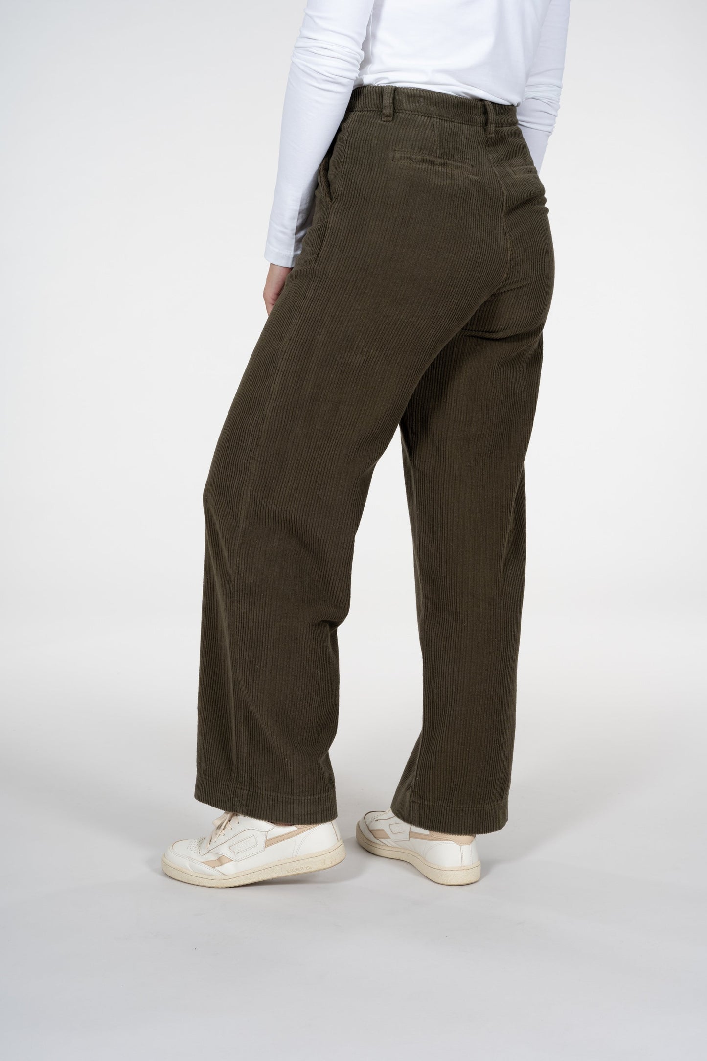 Pantalon ample kaki velours côtelé en coton bio - Posey forrest night