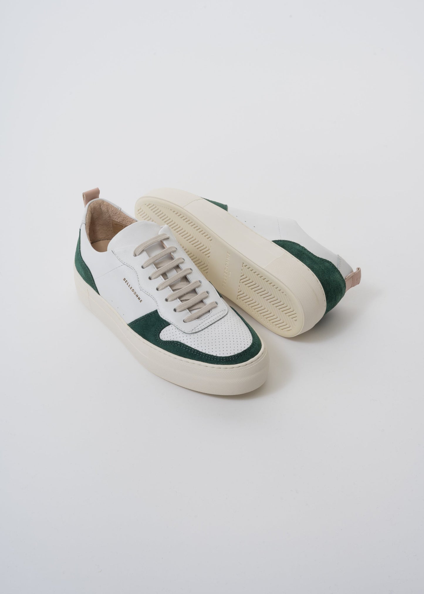 Baskets basses en cuir certifié | vert "playground campus green"