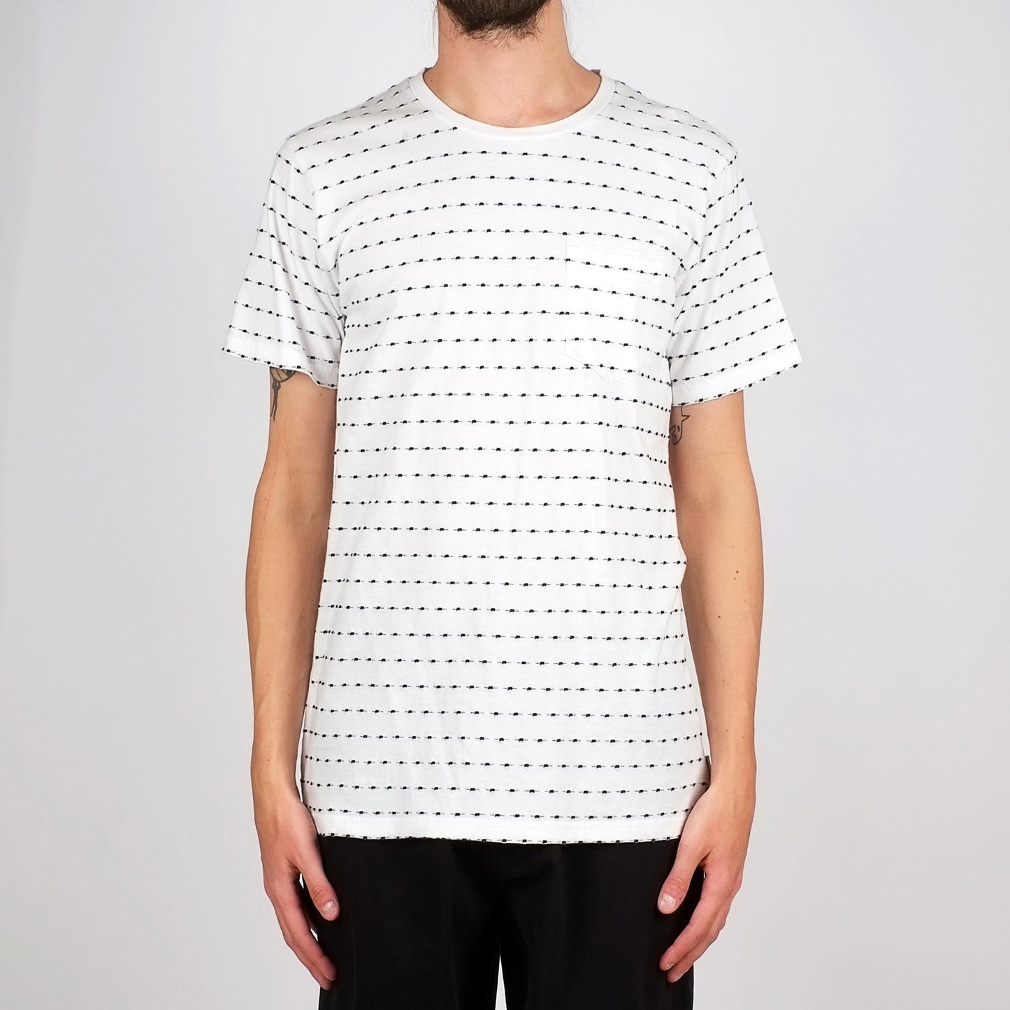 T-shirt blanc en coton bio à pois