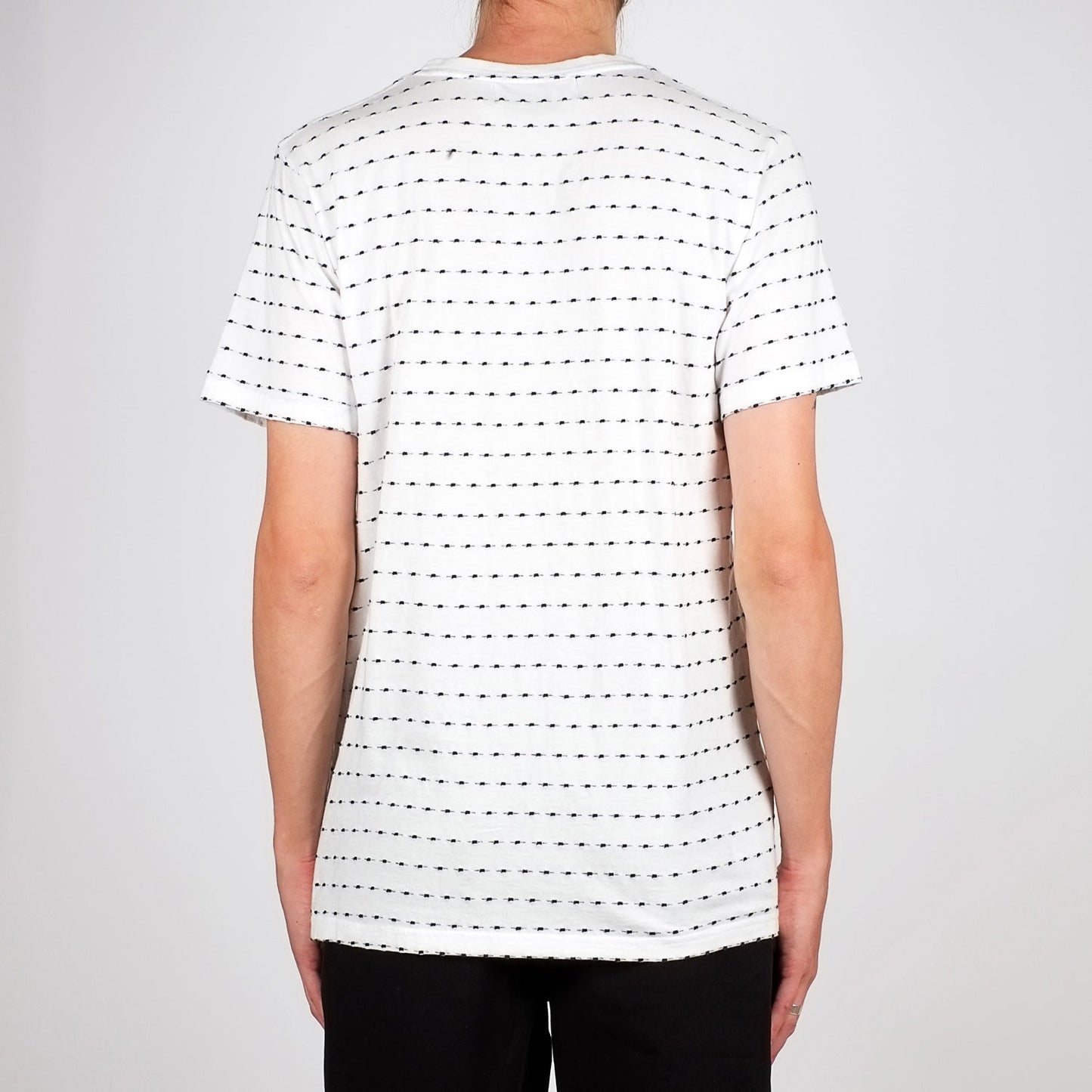 T-shirt blanc en coton bio à pois