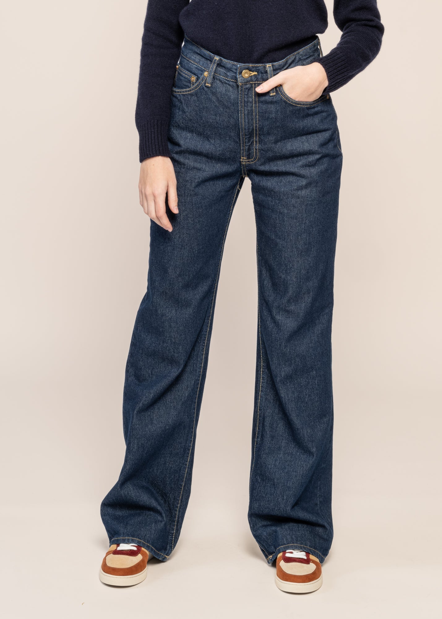 Jean large en coton bio | bleu brut "clean eileen classic blue"