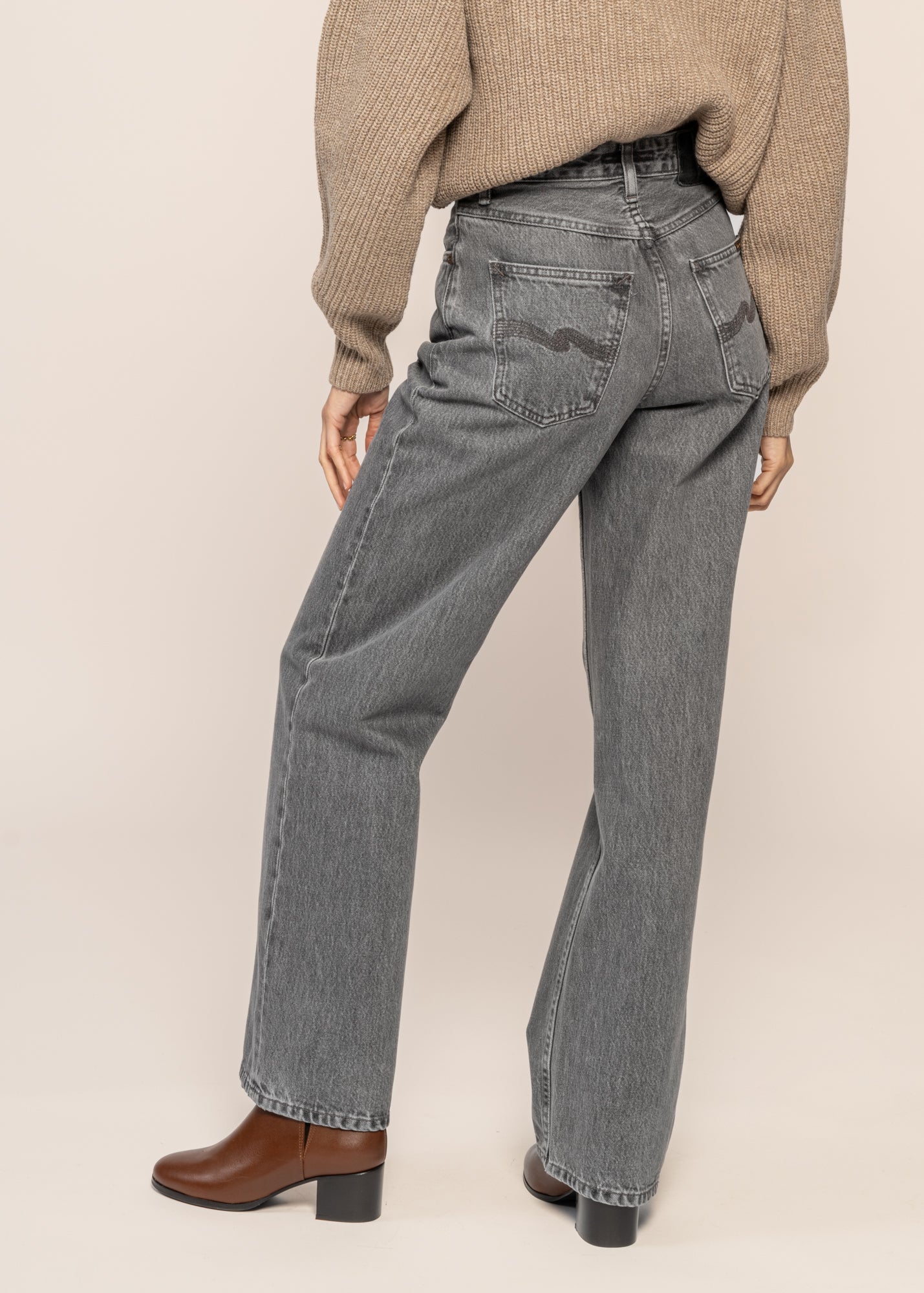 Jean ample en coton bio | gris "clean eileen ash grey"