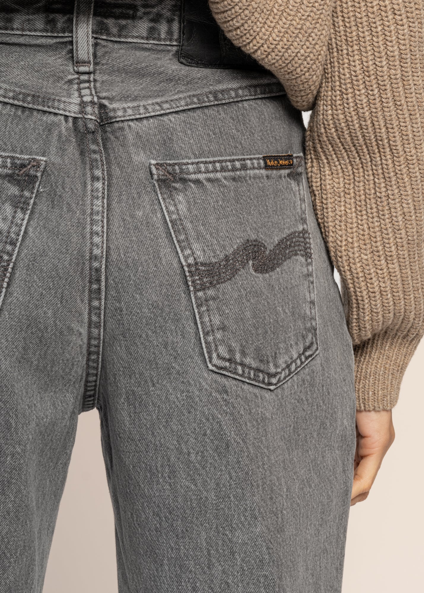 Jean ample en coton bio | gris "clean eileen ash grey"