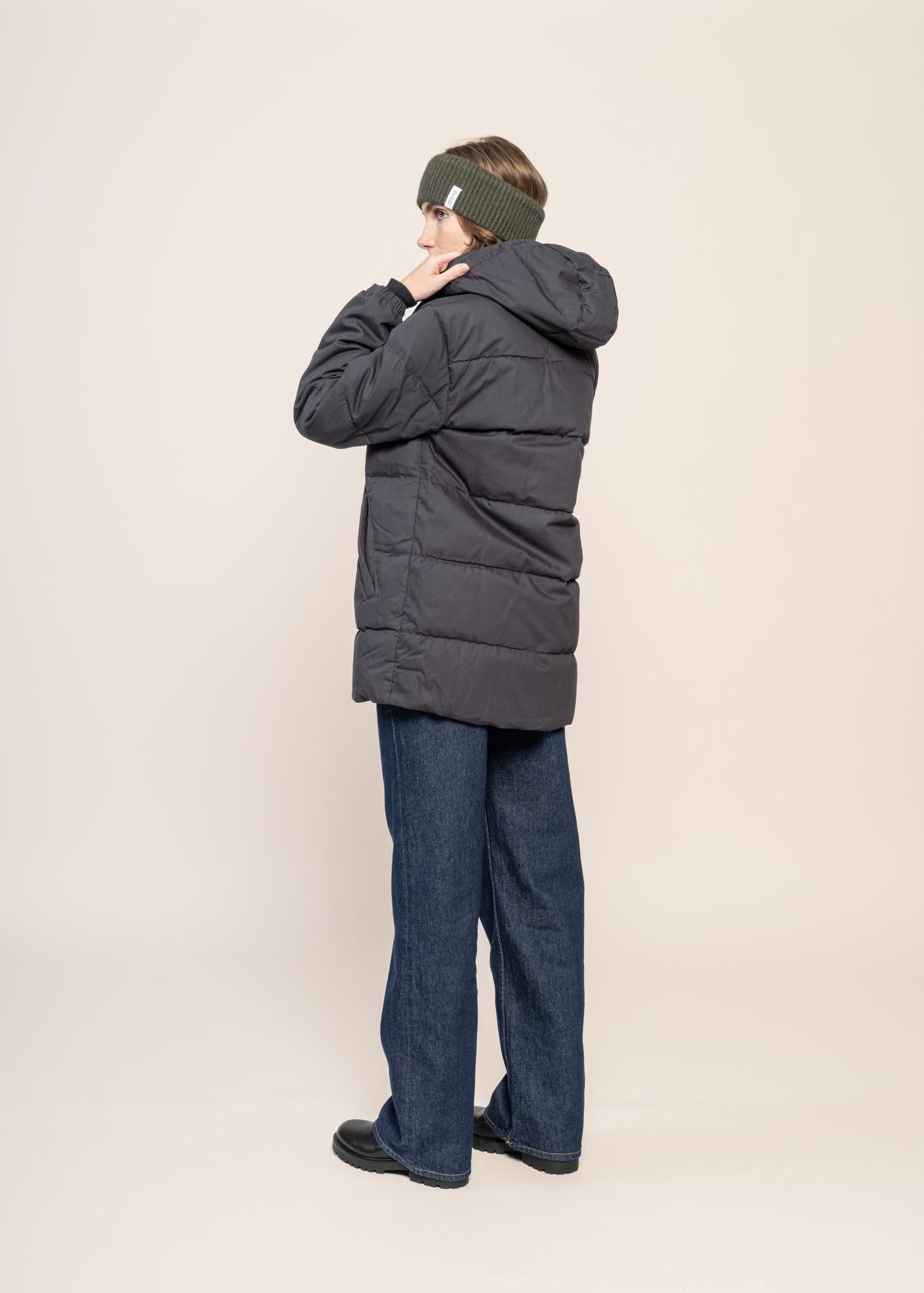 Doudoune longue en coton bio | marine "w's cotton down parka pitch blue"