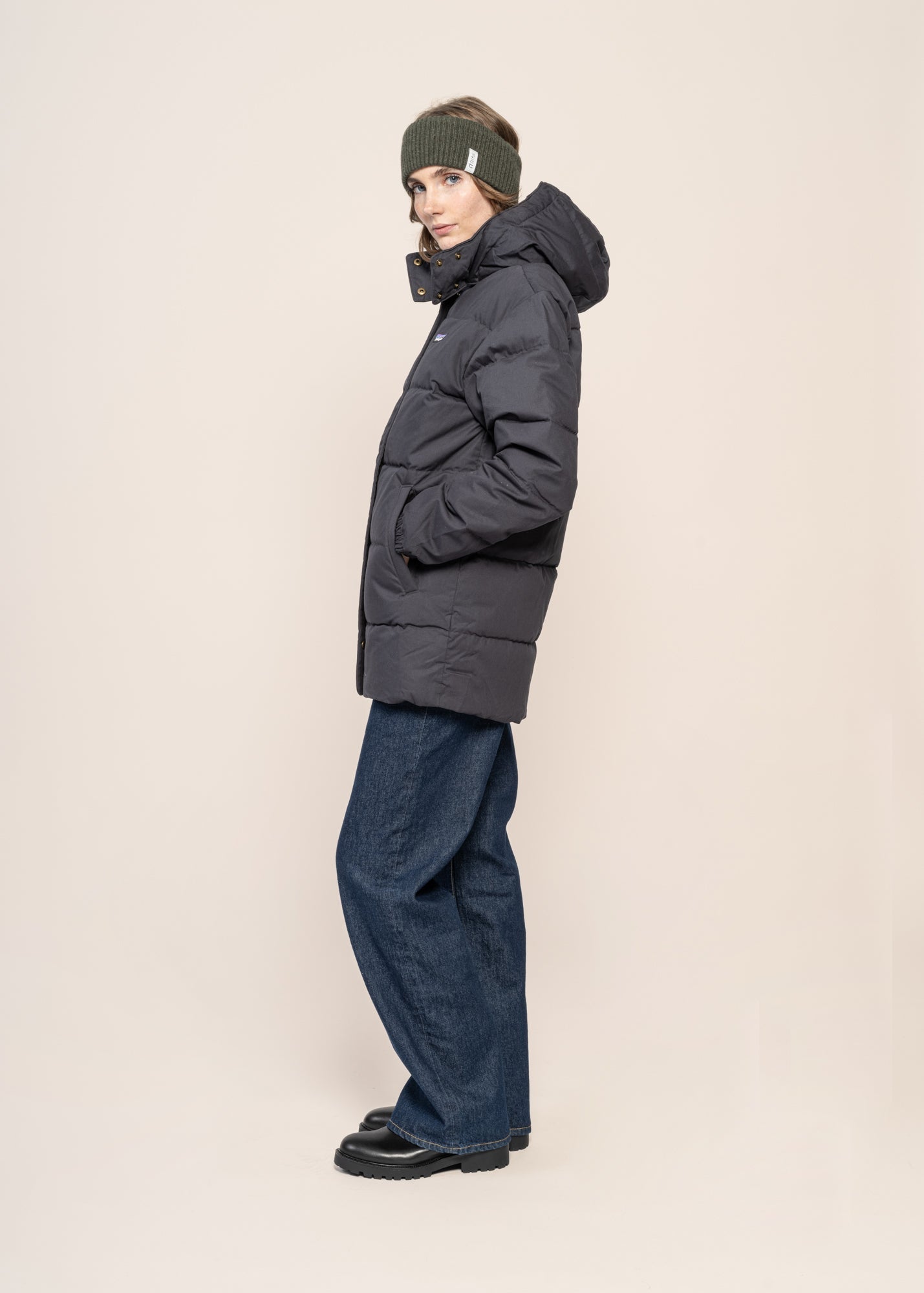 Doudoune longue en coton bio | marine "w's cotton down parka pitch blue"