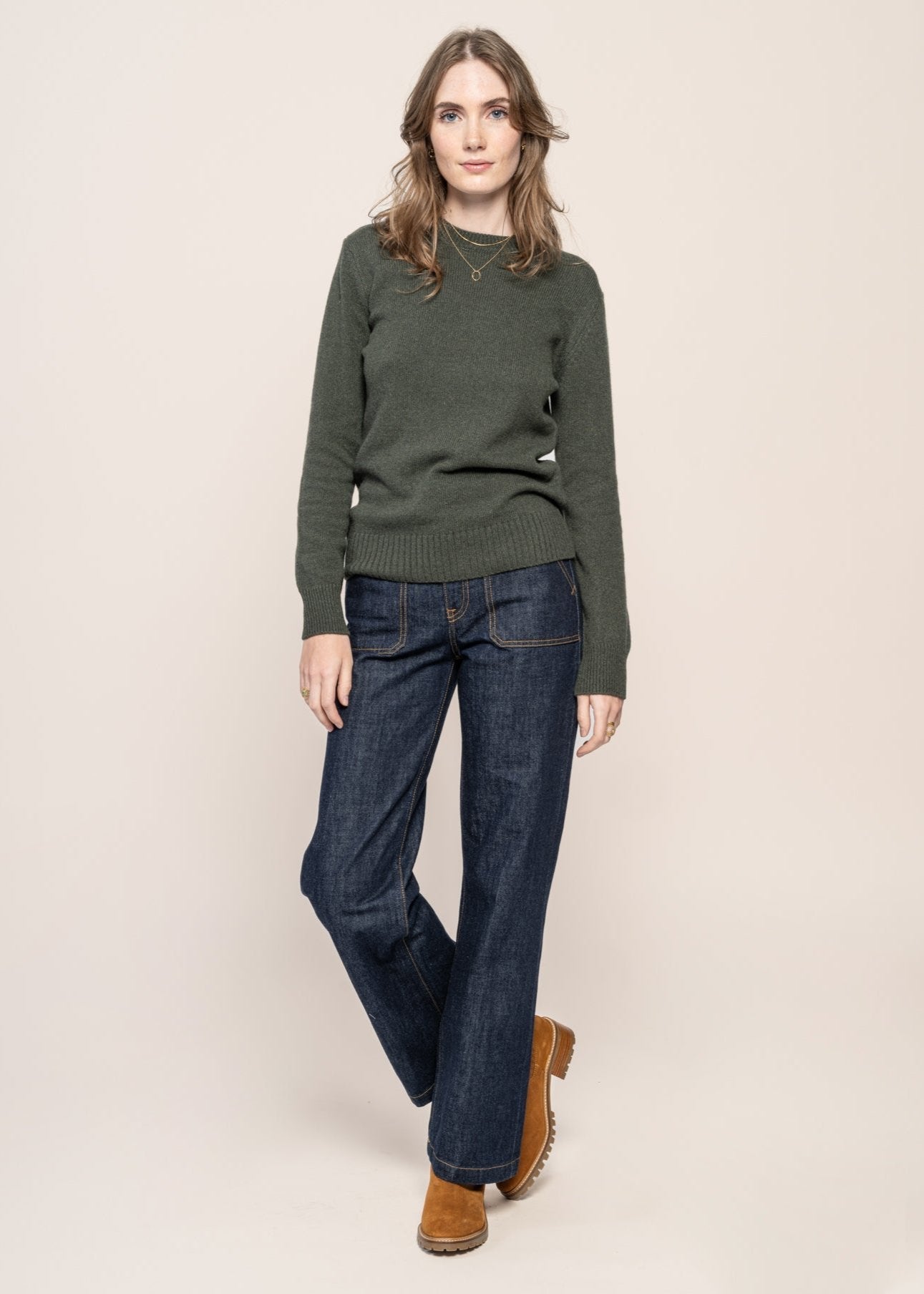 Pantalon droit large en coton bio | brut "asta workwear pants one wash"
