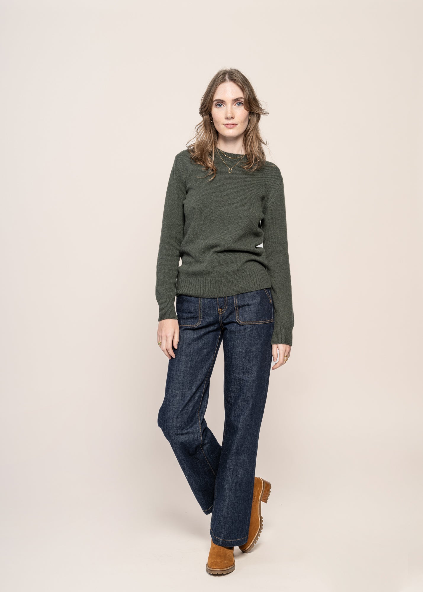 Pull en cachemire recyclé  | vert "edda - verde muschio"