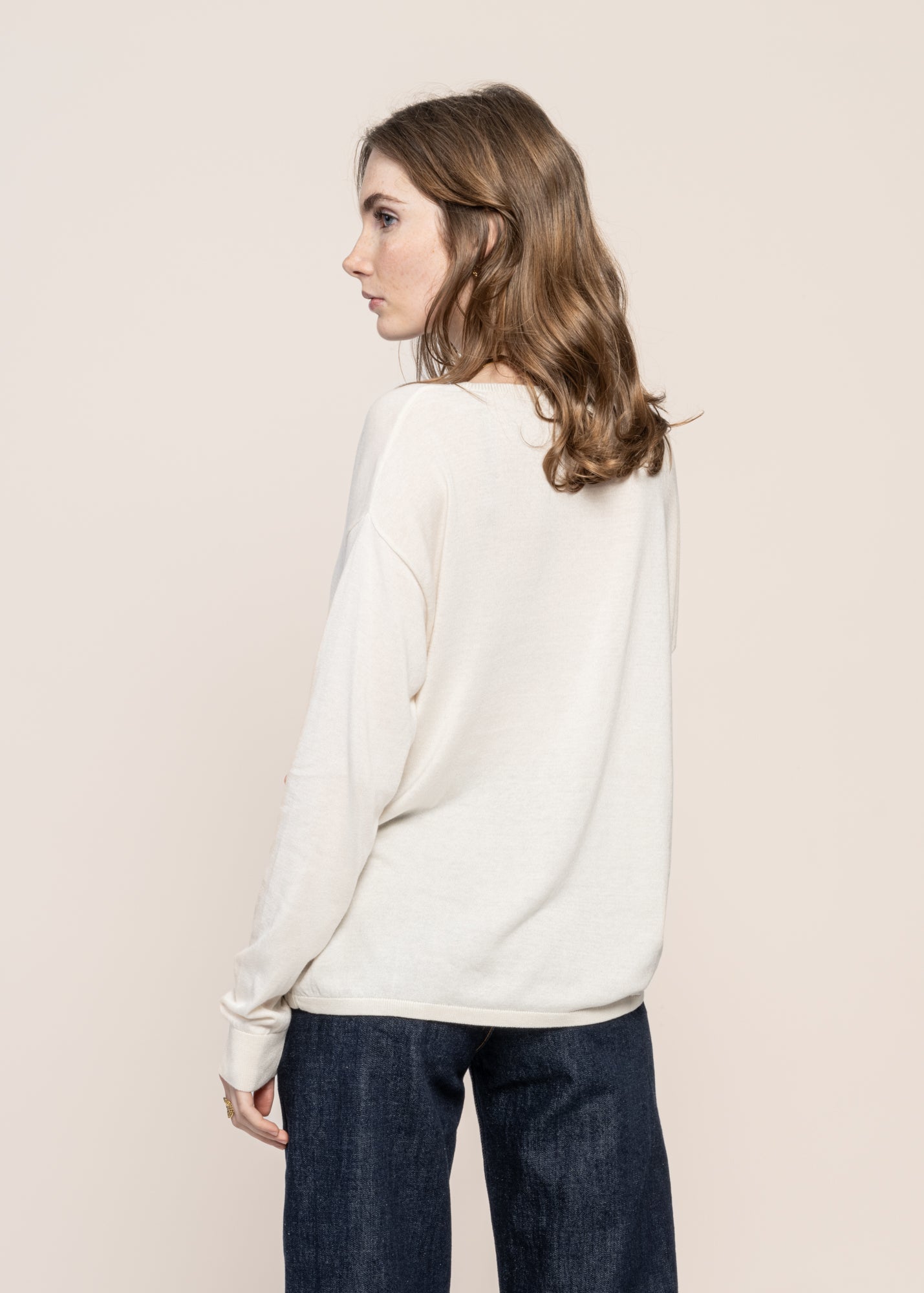 Pull léger en tencel et coton bio | écru "laarni oatmilk"