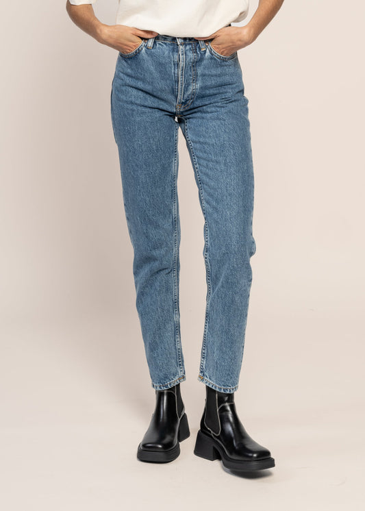 Jean mom en coton bio | bleu 'breezy britt casual blue'