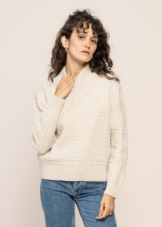 Pull en laine | écru "ecru links miranda knitted sweater"