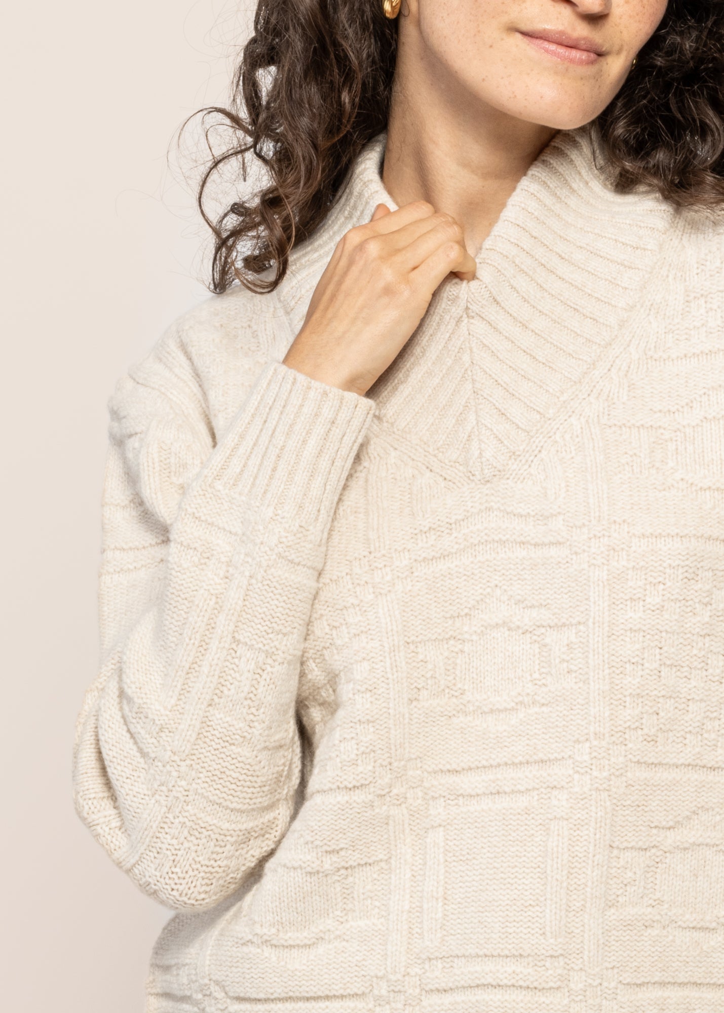 Pull en laine | écru "ecru links miranda knitted sweater"