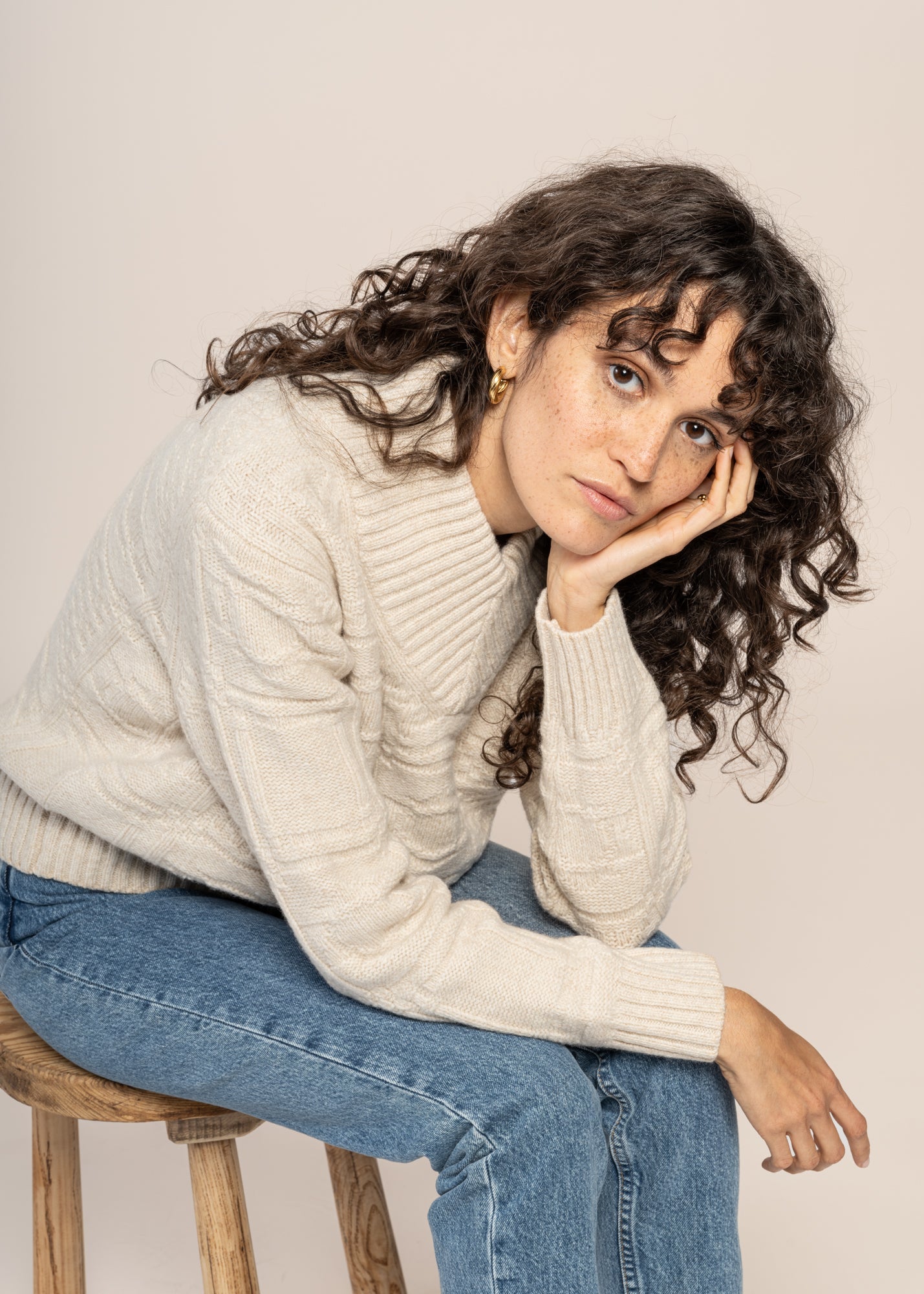Pull en laine | écru "ecru links miranda knitted sweater"