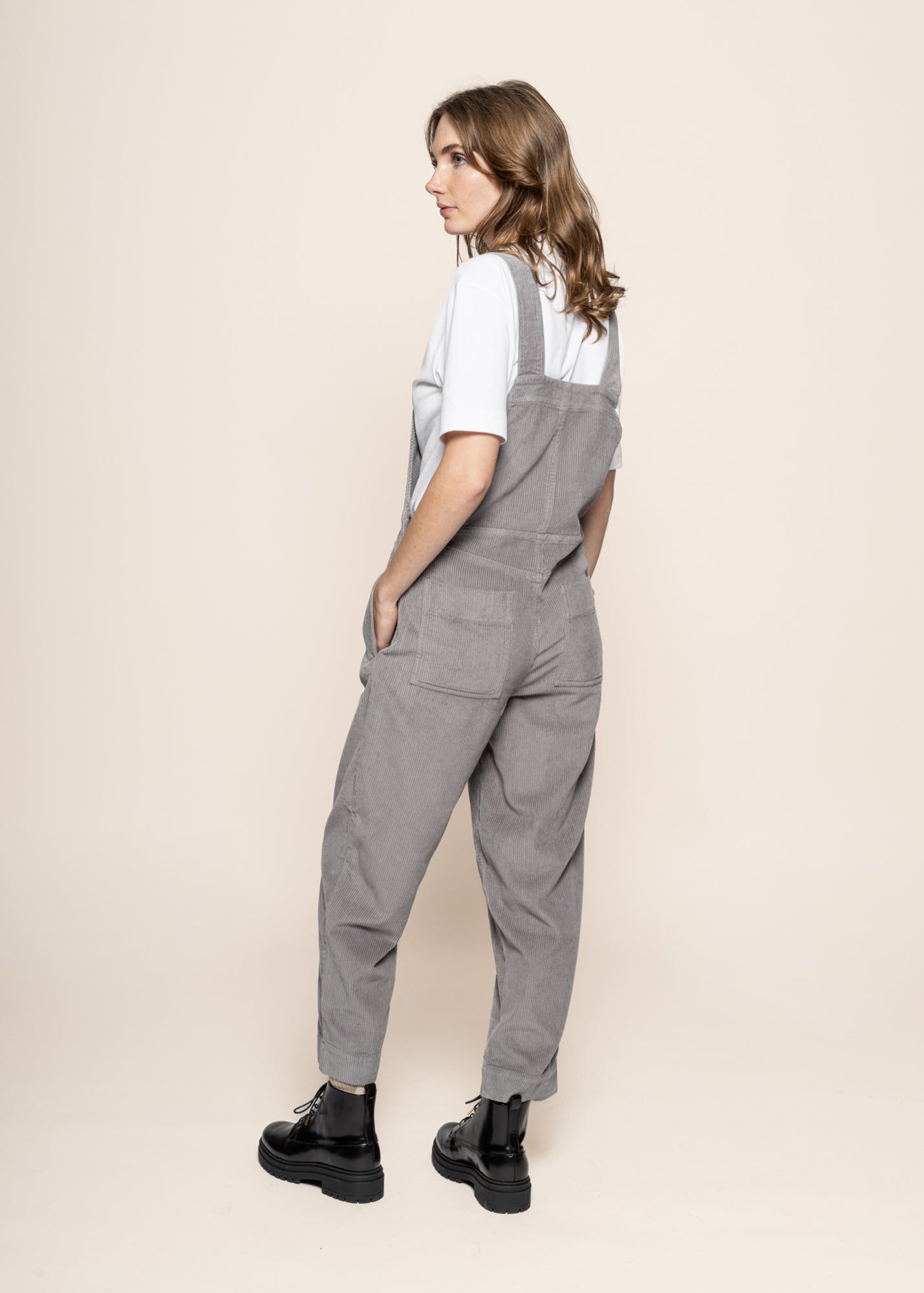 Salopette velours en coton bio | gris "river corduroy luz jumpsuit"