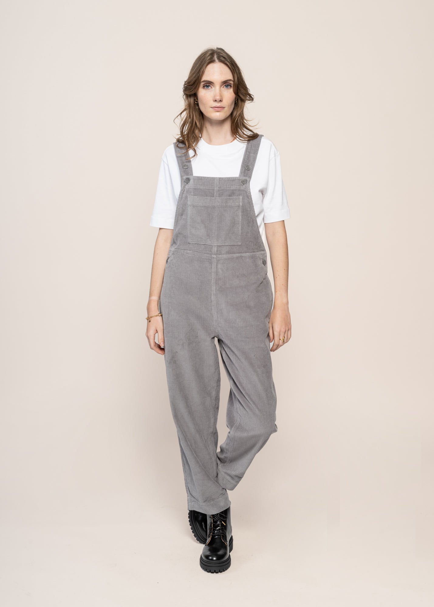 Salopette velours en coton bio | gris "river corduroy luz jumpsuit"