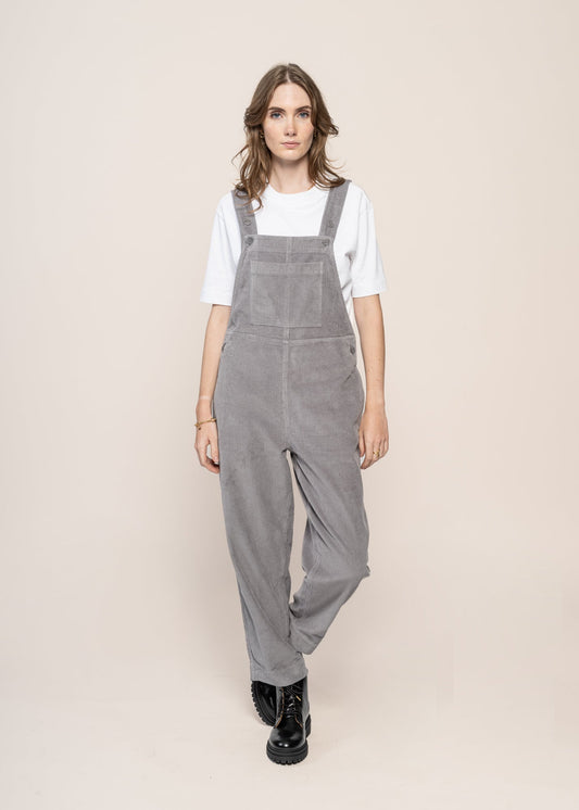 Salopette velours en coton bio | gris "river corduroy luz jumpsuit"