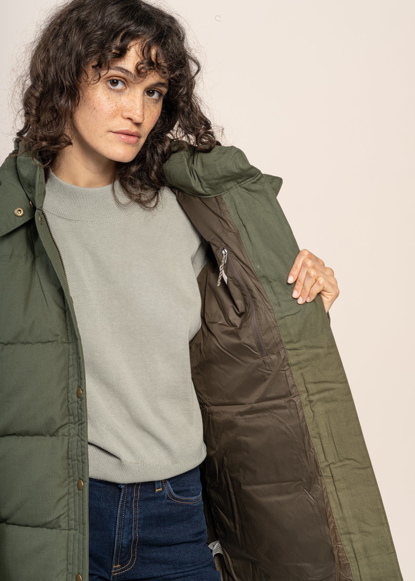Doudoune en coton bio | vert "w's cotton down parka torrey pine green"