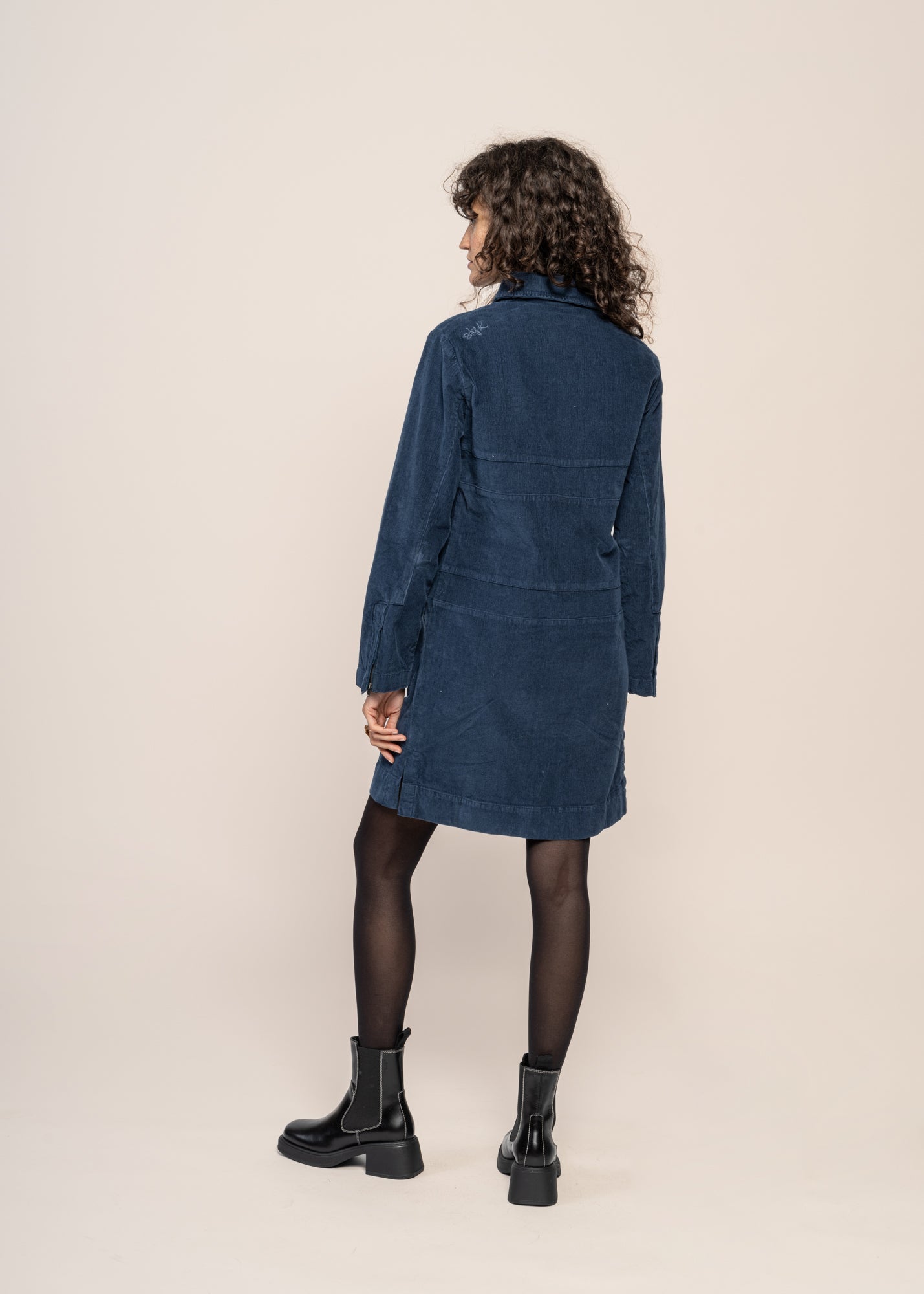 robe velours en coton bio | bleu "gaila ocean blue"