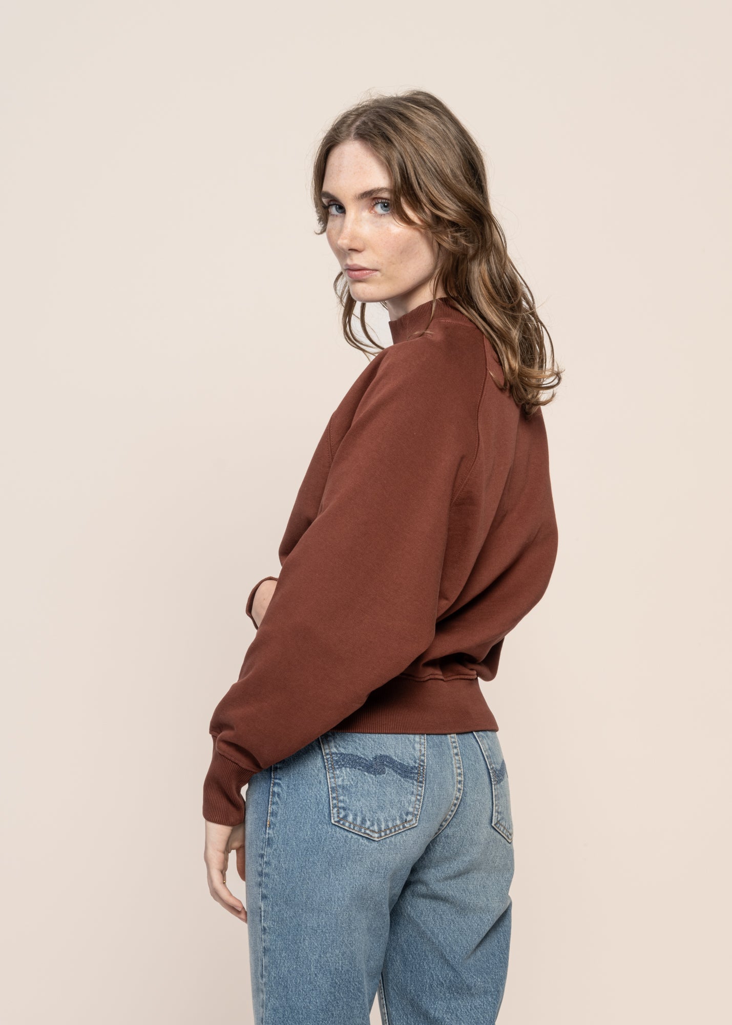 Sweat en coton bio | marron "here comes the sun coffee fantine sweatshirt - brown"