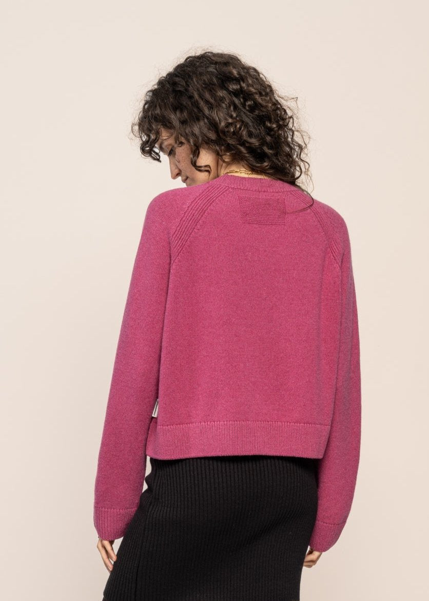 Pull en laine bio et recyclée | rose "diliriaa reglana crushed berry"
