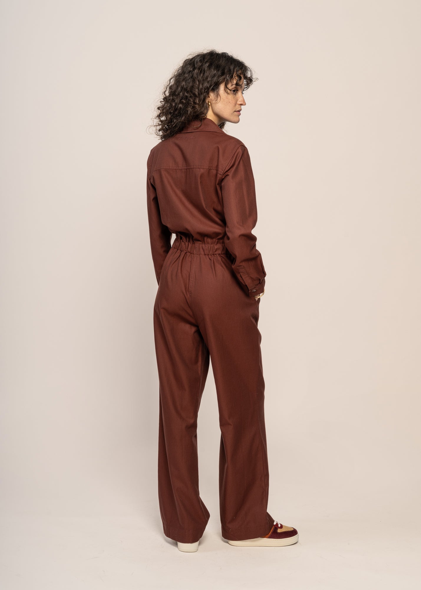 Combinaison en coton bio | marron "coffee montana jumpsuit brown"