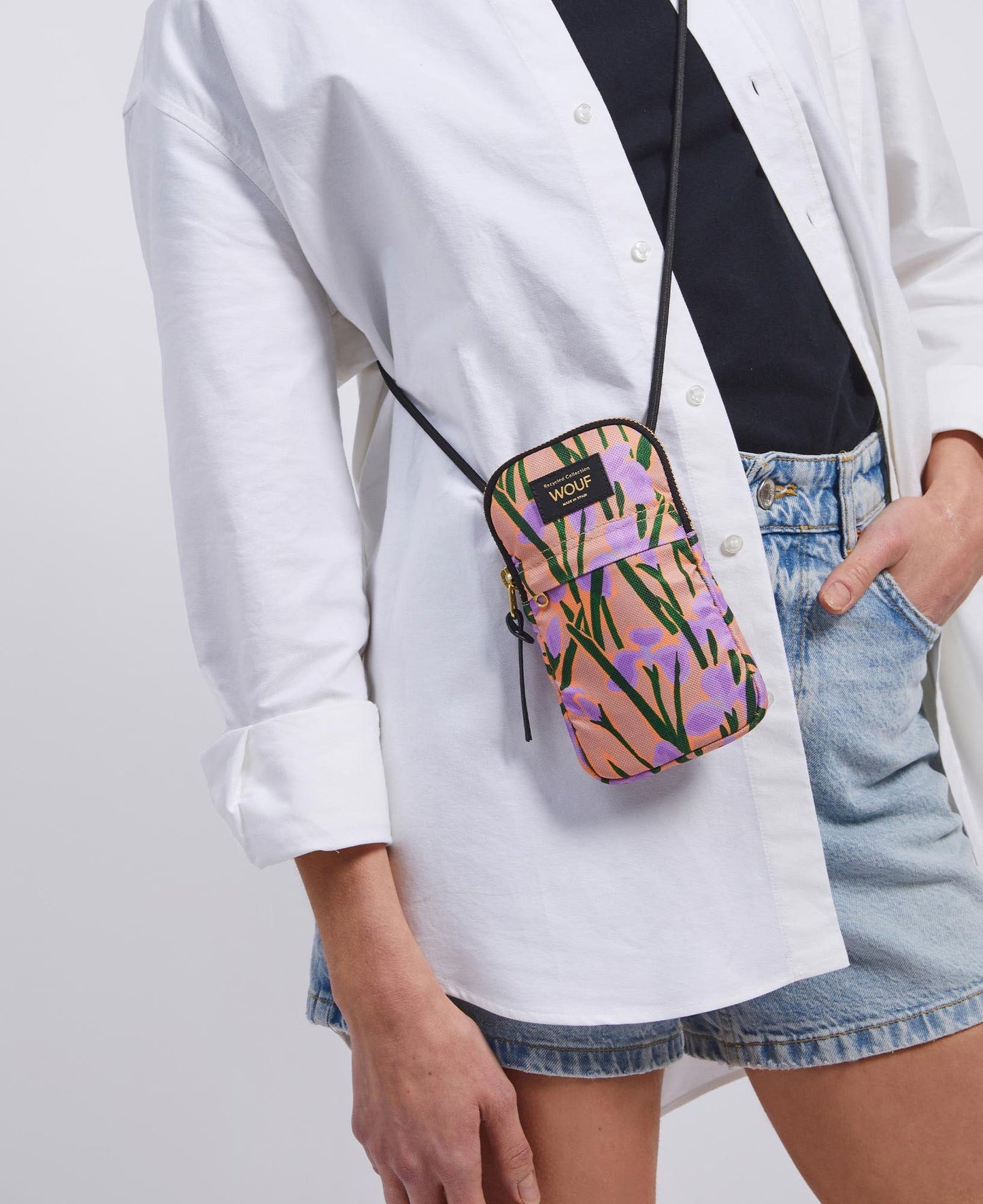 Pochette téléphone fleurs en matière recyclée | multicolore "iris phone bag fleurs"