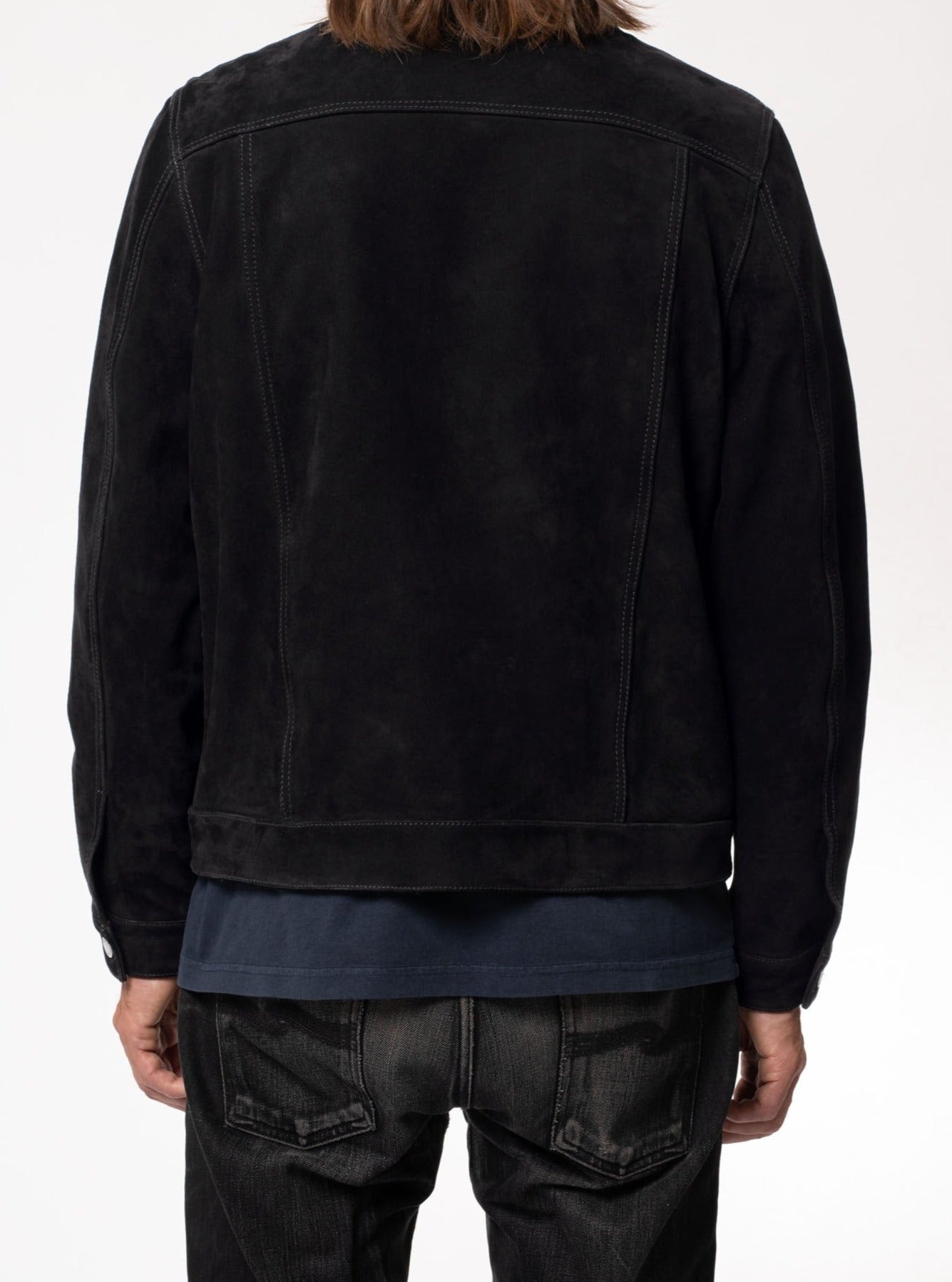 Veste noire en cuir nubuck tannage végétal - dante nubuck lined jacket black