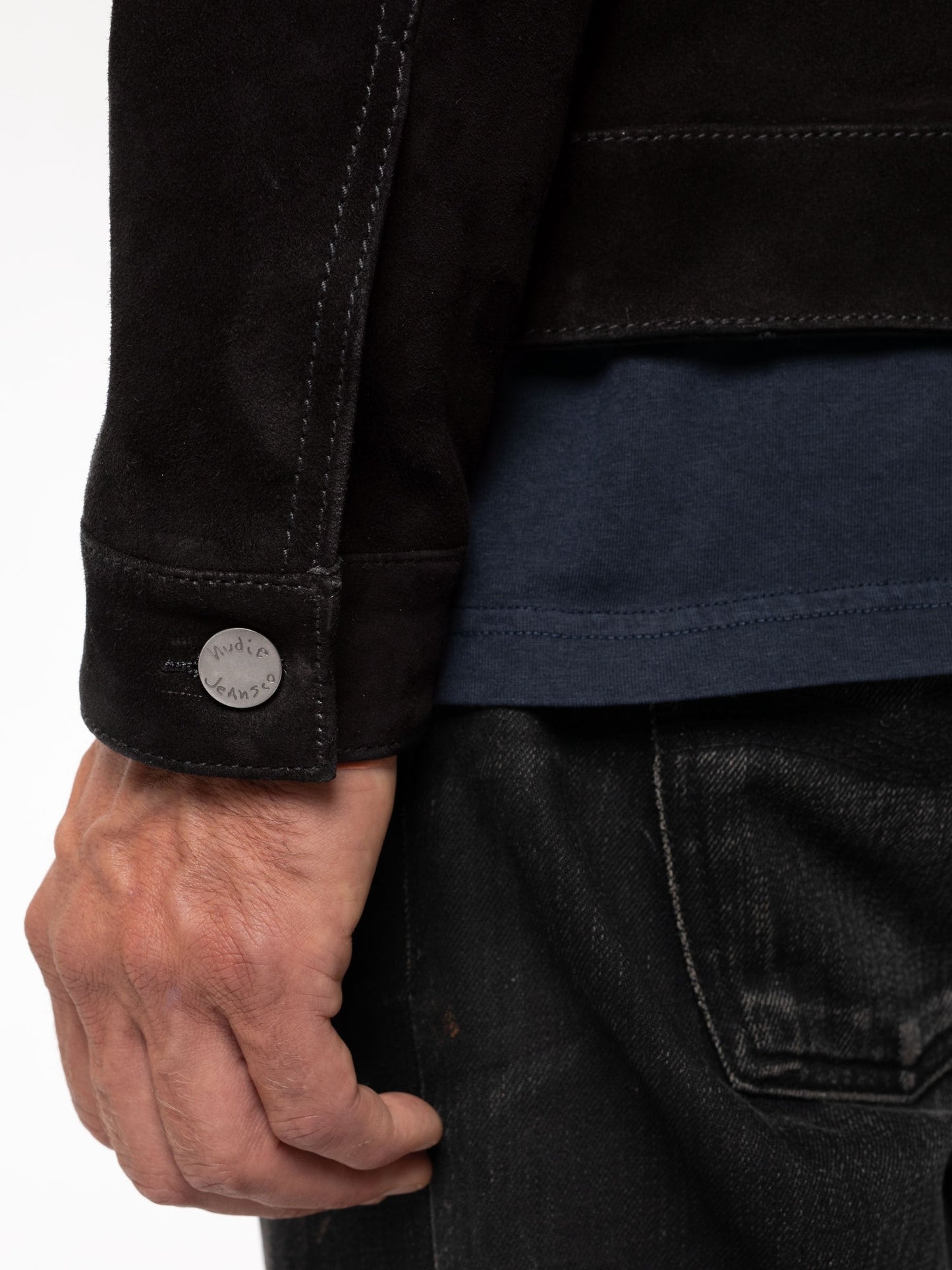 Veste noire en cuir nubuck tannage végétal - dante nubuck lined jacket black