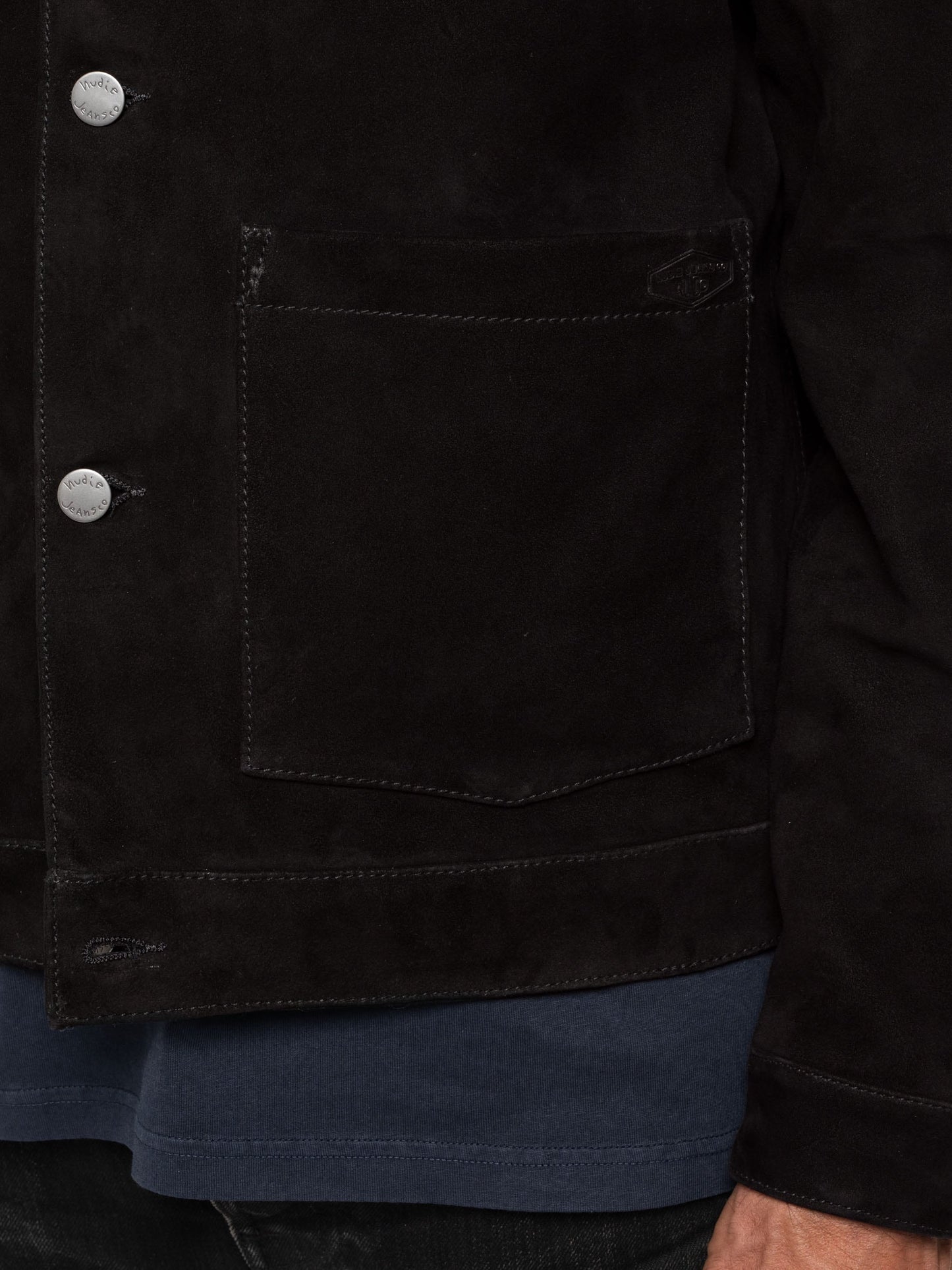 Veste noire en cuir nubuck tannage végétal - dante nubuck lined jacket black