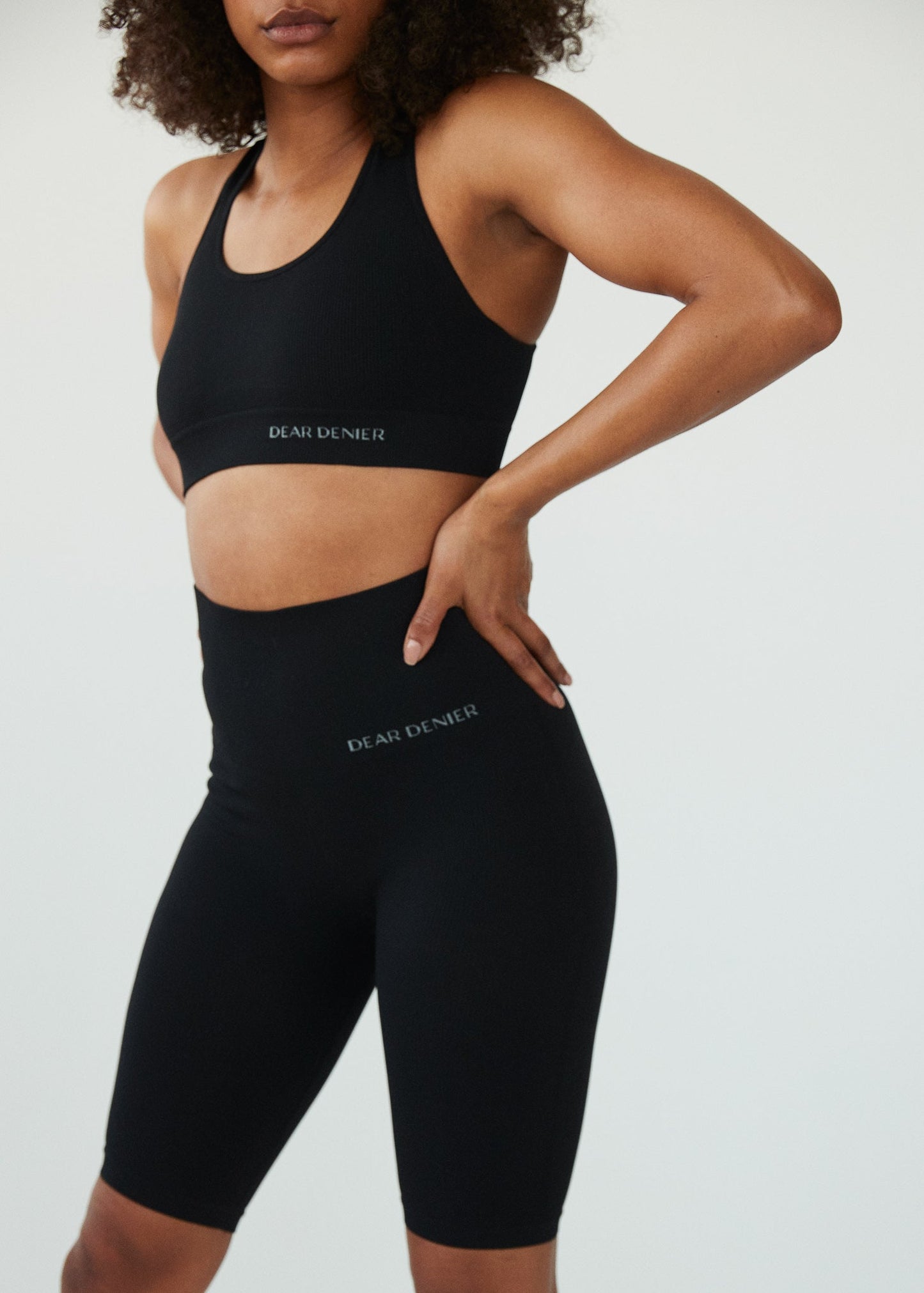 Brassière en recyclé | noir "Lena rib bra black"