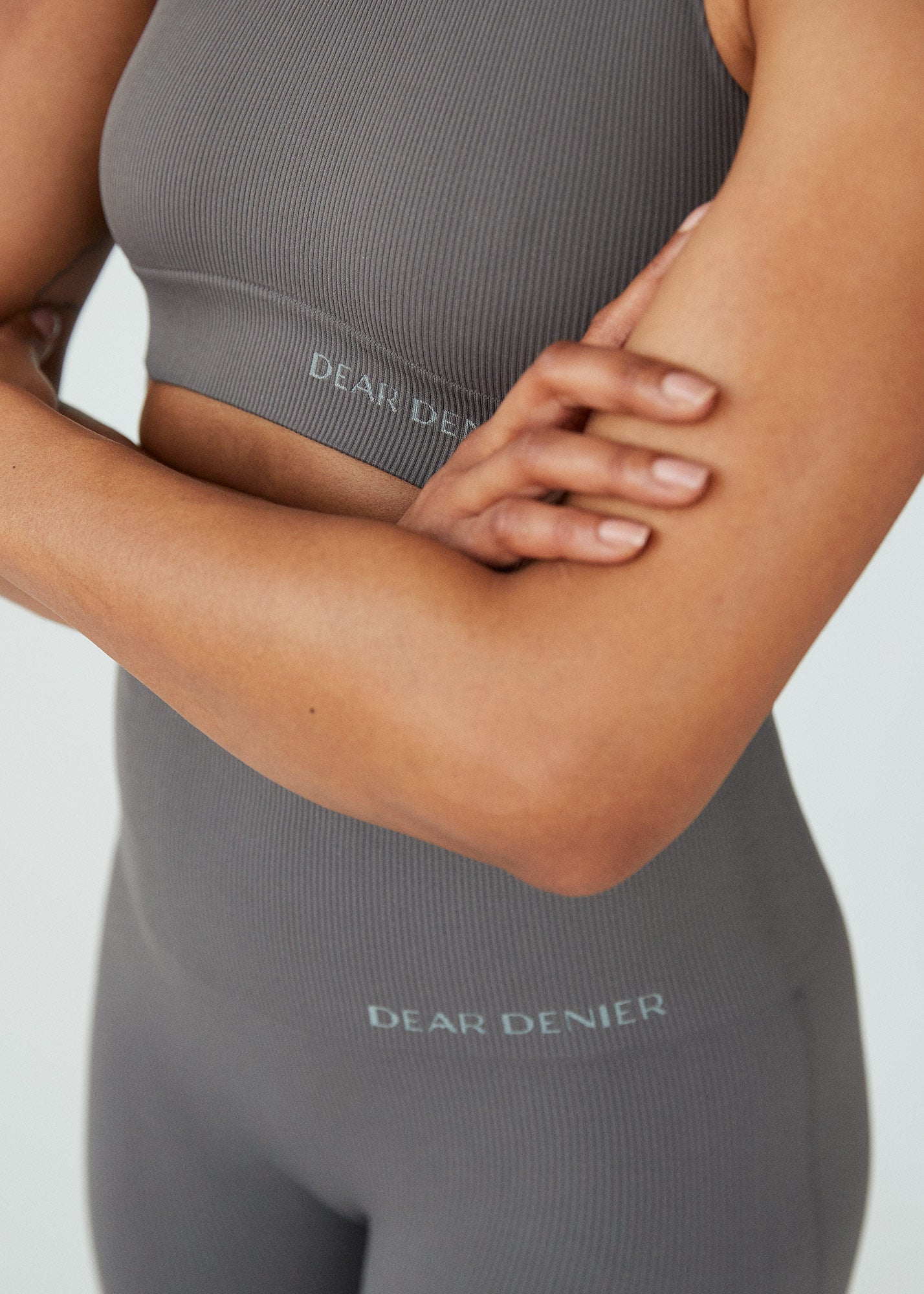 Brassière en recyclé | gris "lena rib bra grey"