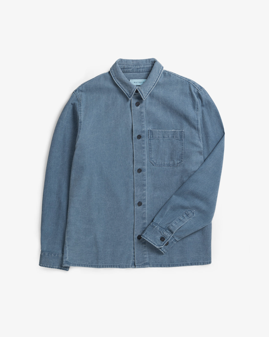 Chemise en coton bio | bleu "denim casual shirt - washed blue"
