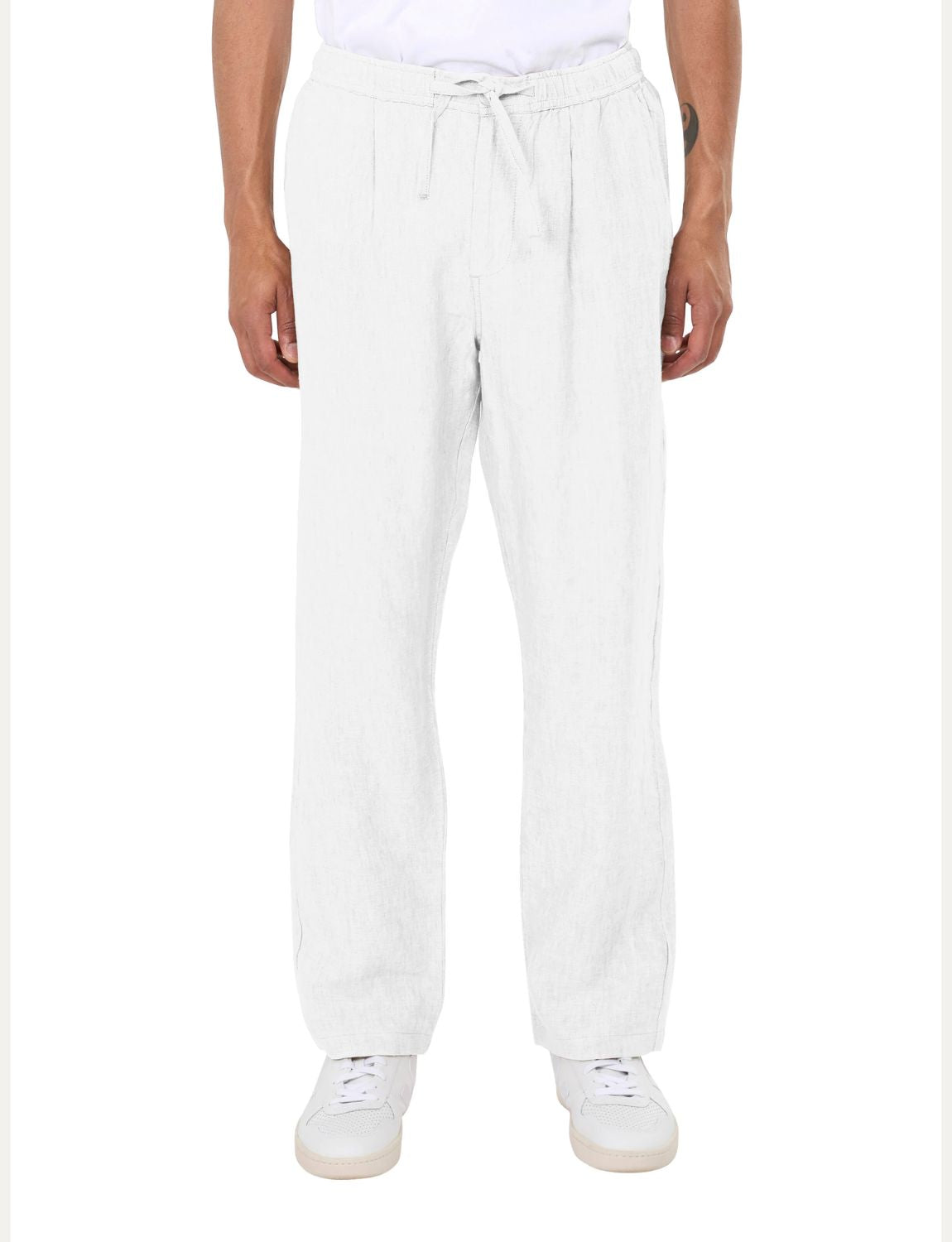 Pantalon en lin bio | Blanc "fig loose linen pants bright white"